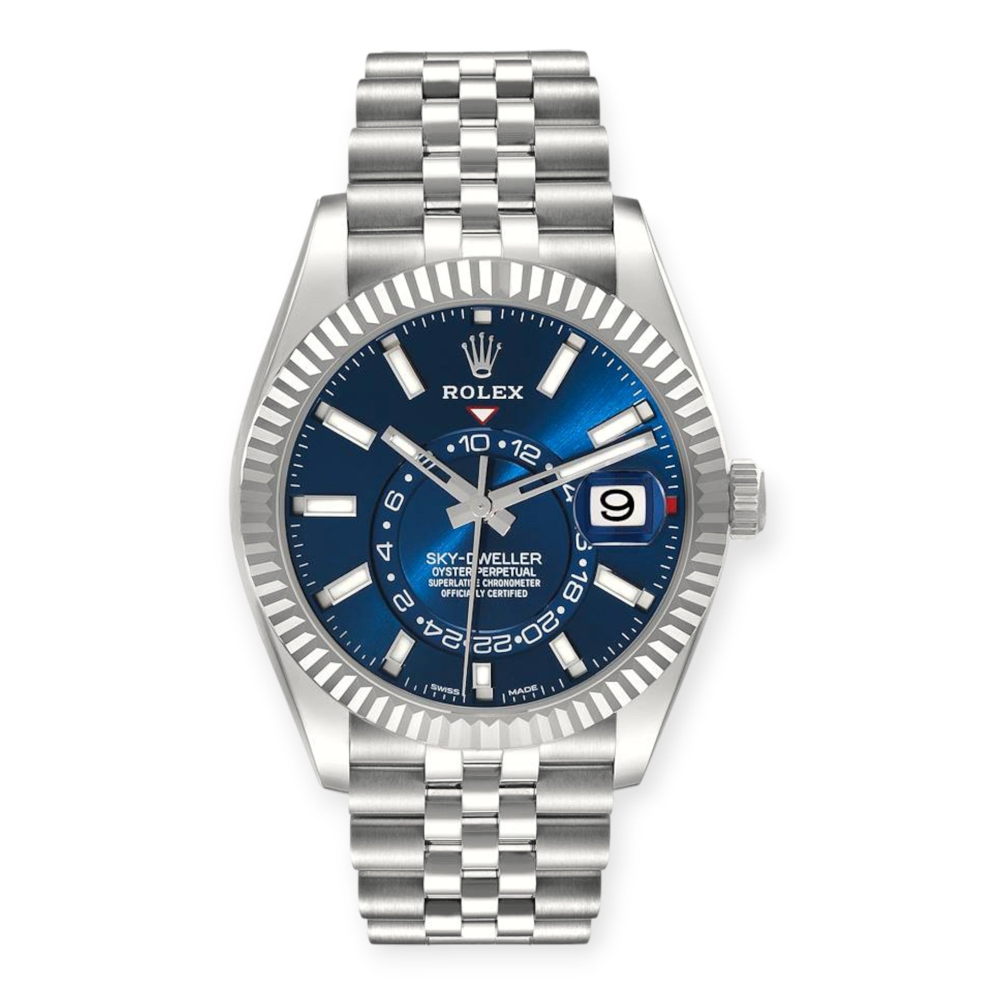 Rolex Sky-Dweller 326934 Blue Dial Jubilee Bracelet Steel Mens Watch