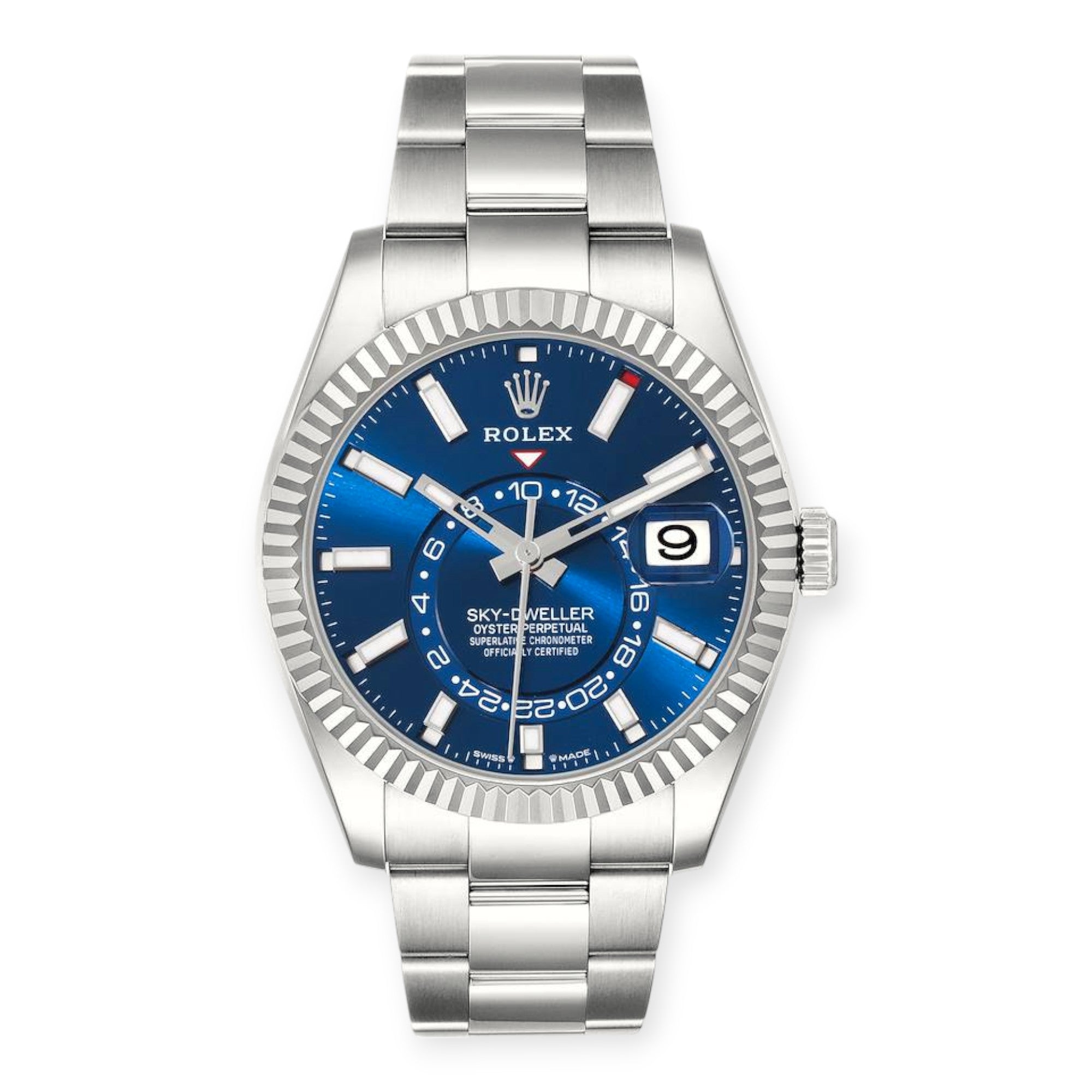 Rolex Sky-Dweller 336934 Steel White Gold Blue Dial Mens Watch