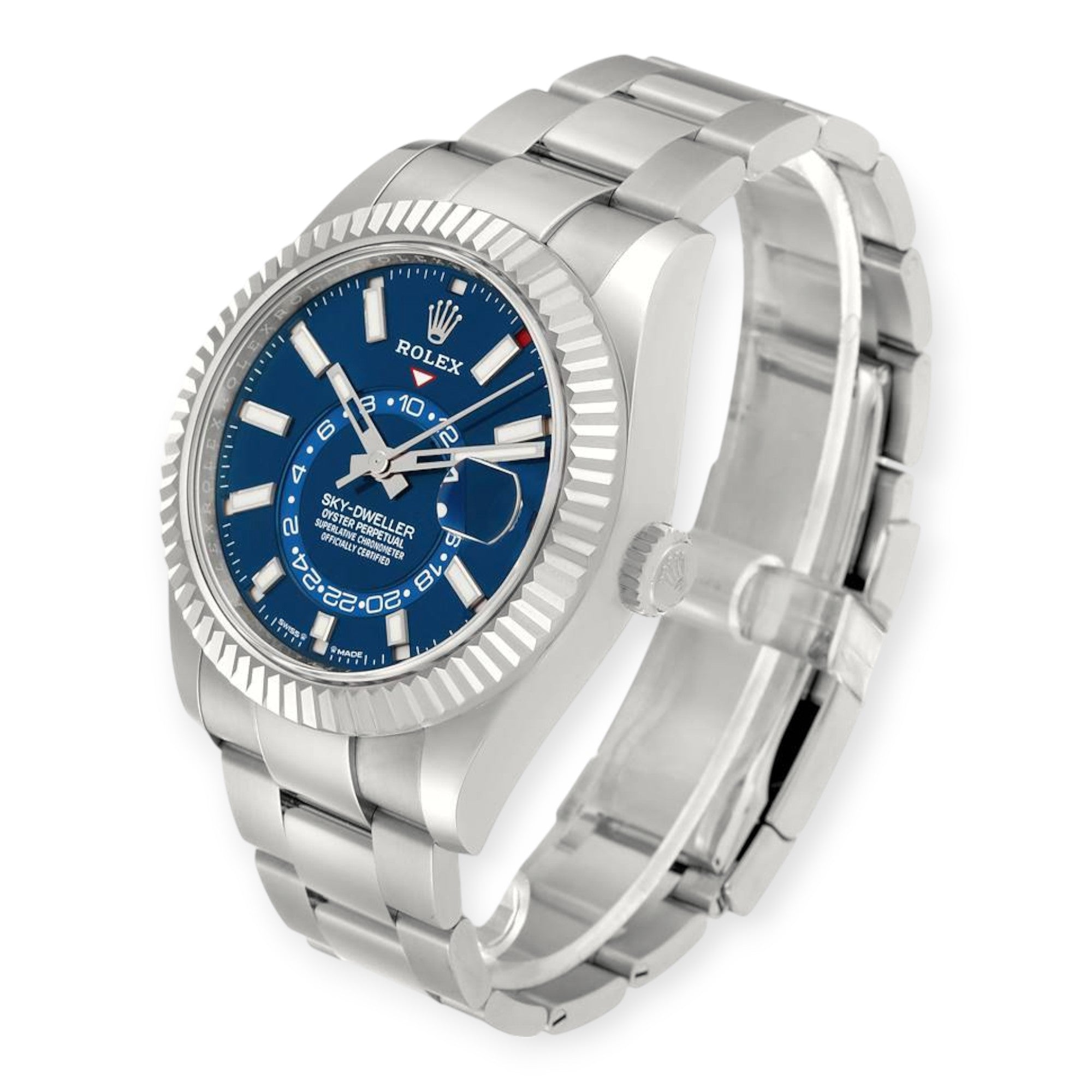 Rolex Sky-Dweller 336934 Steel White Gold Blue Dial Mens Watch