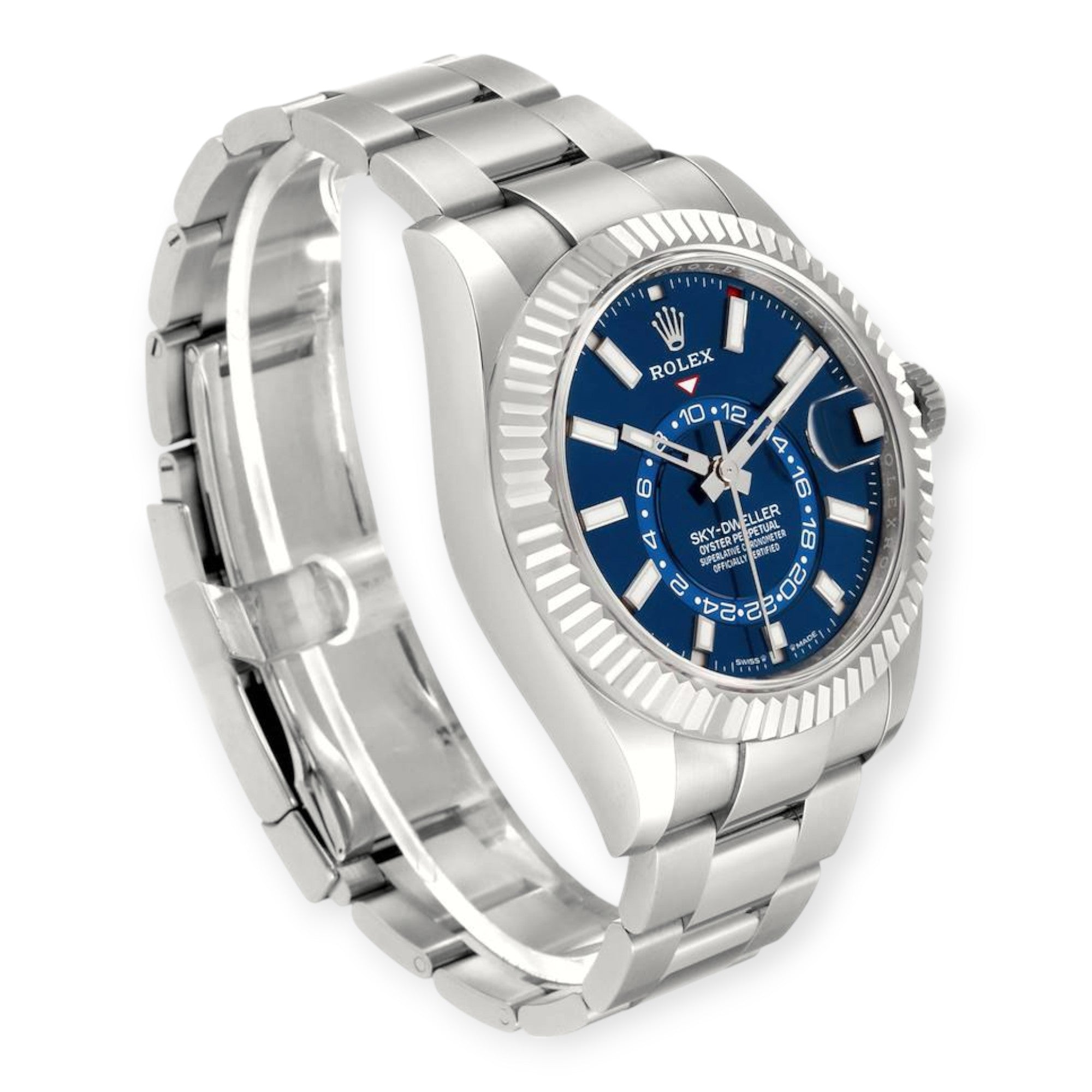 Rolex Sky-Dweller 336934 Steel White Gold Blue Dial Mens Watch