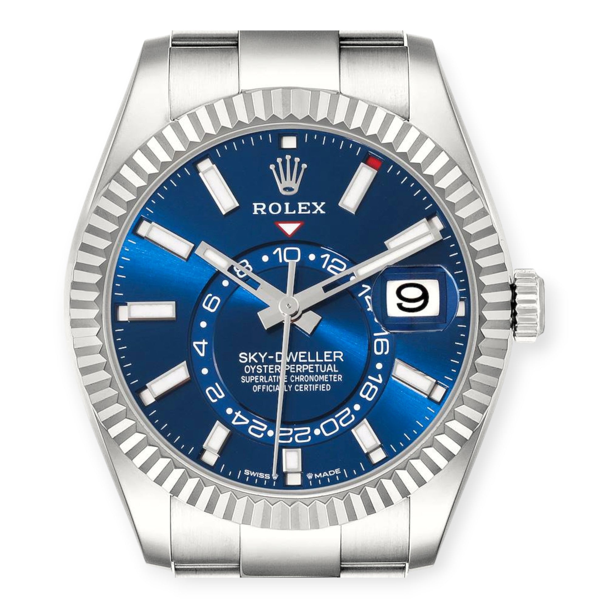 Rolex Sky-Dweller 336934 Steel White Gold Blue Dial Mens Watch