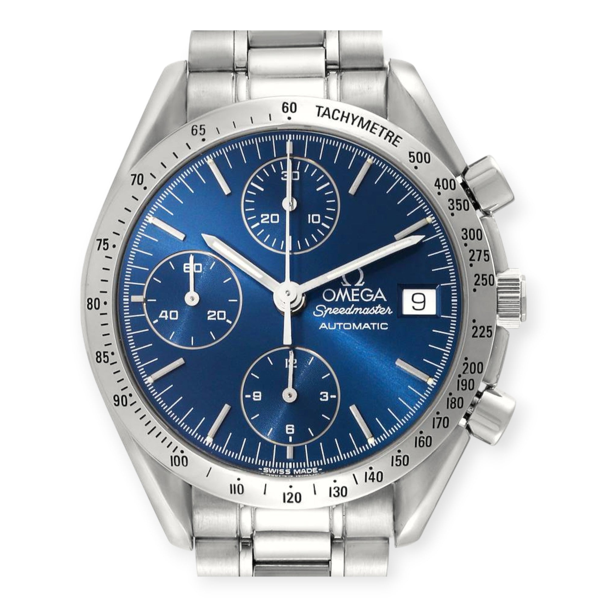 Omega Speedmaster 3511.80.00 Date Blue Dial Chronograph Mens Watch