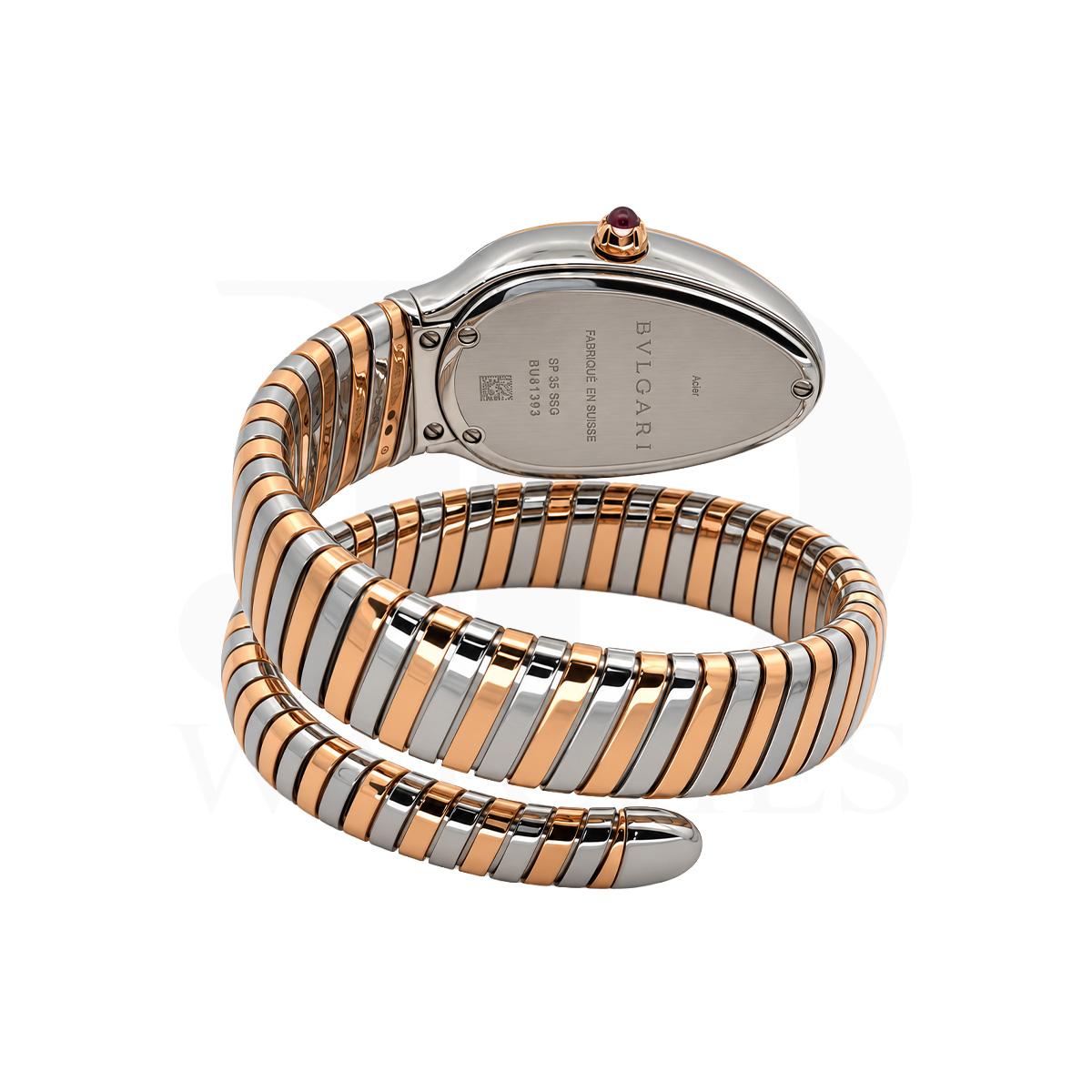Bulgari 35mm Serpenti Tubogas 102098 SP35 18K RG & SS Diamond Bezel - Naked