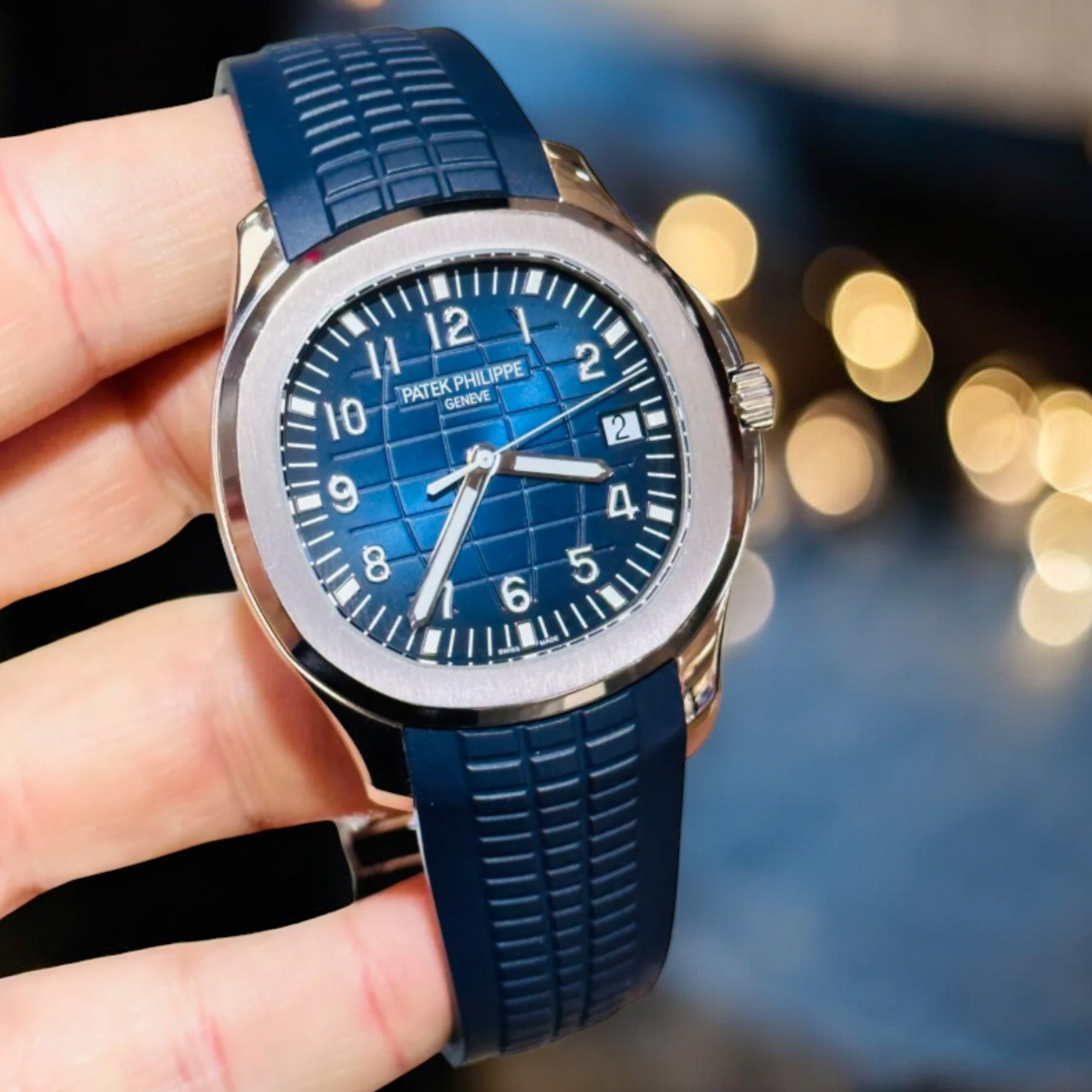 Patek Philippe Aquanaut 5168G 42.2MM Blue Dial With Blue Composite Strap