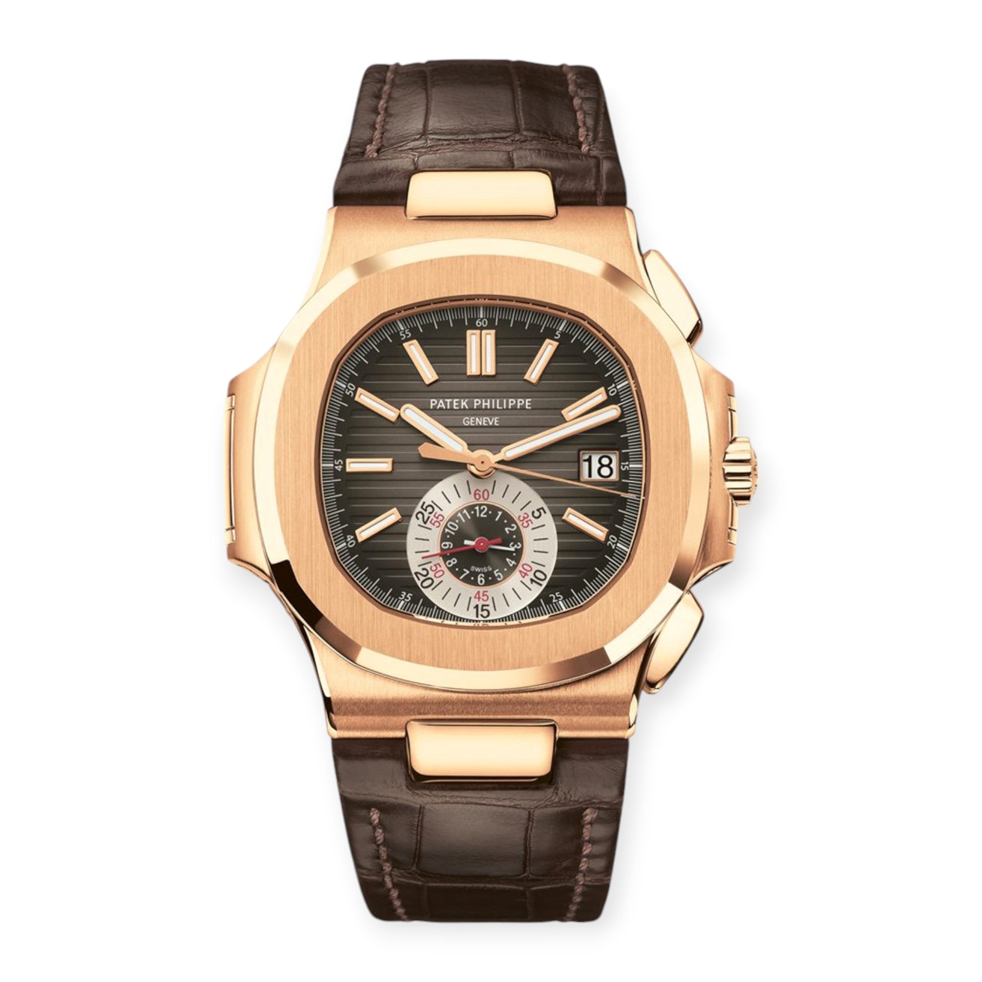 Patek Philippe Nautilus 5980R 40.5MM Black-Brown Dial With Leather Bracelet