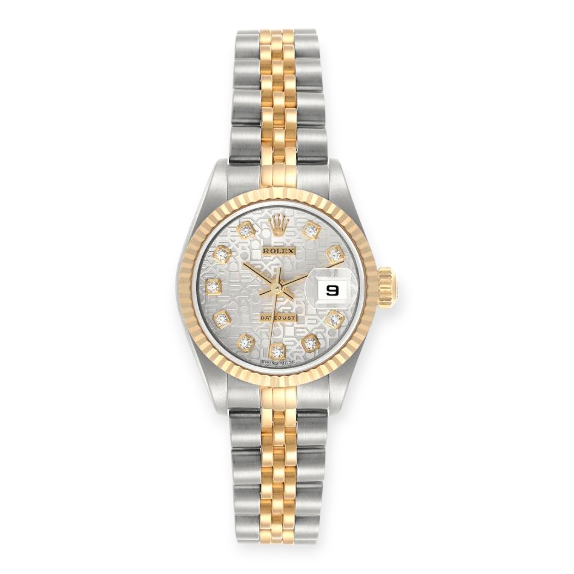 Rolex Datejust 26mm 79173 Steel Yellow Gold Silver Diamond Ladies Watch