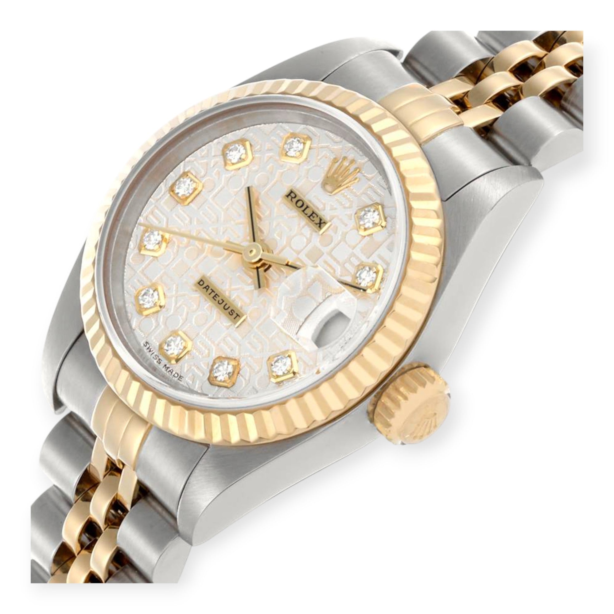 Rolex Datejust 26mm 79173 Steel Yellow Gold Silver Diamond Ladies Watch