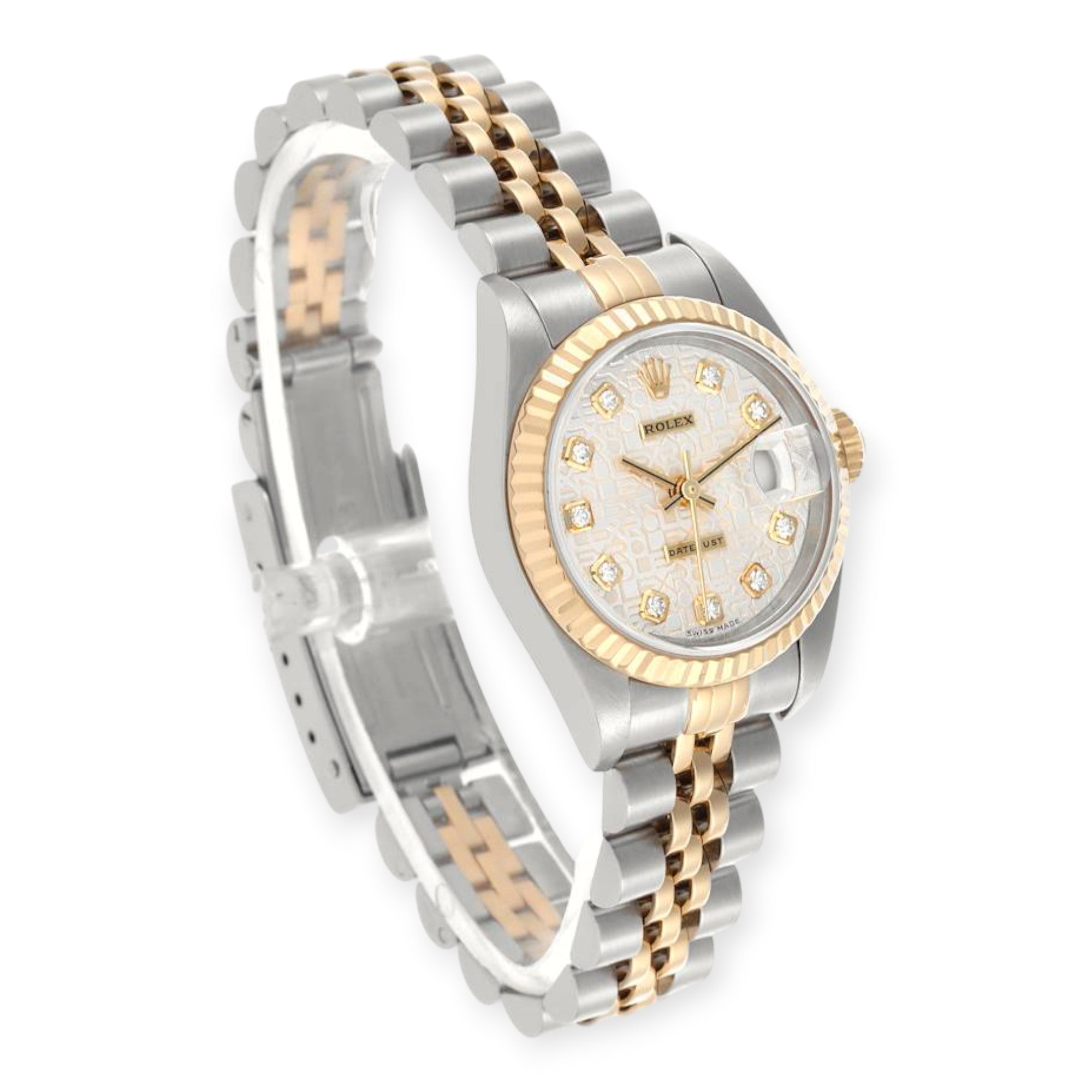 Rolex Datejust 26mm 79173 Steel Yellow Gold Silver Diamond Ladies Watch