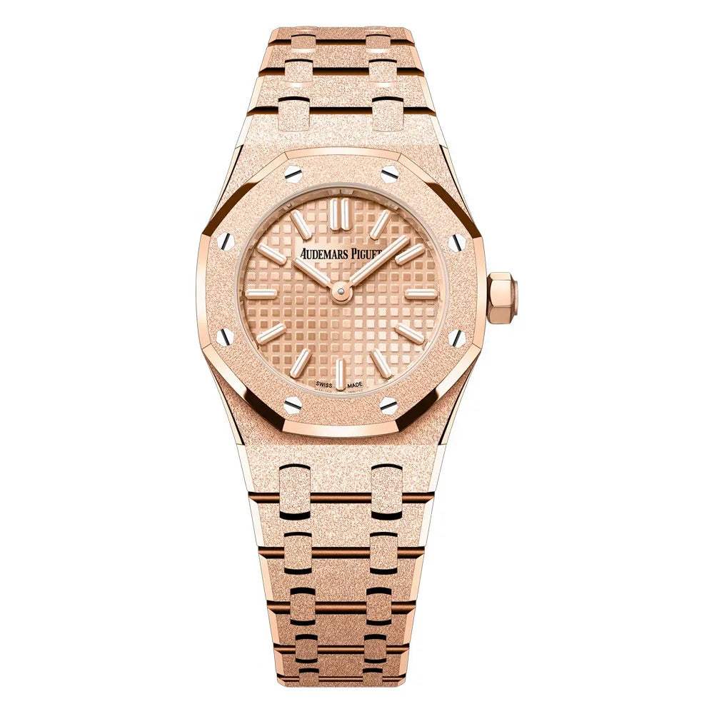 Audemars Piguet Royal Oak Mini Frosted Pink Gold 23mm Pink Dial Quartz Watch – 67630OR.GG.1312OR.01