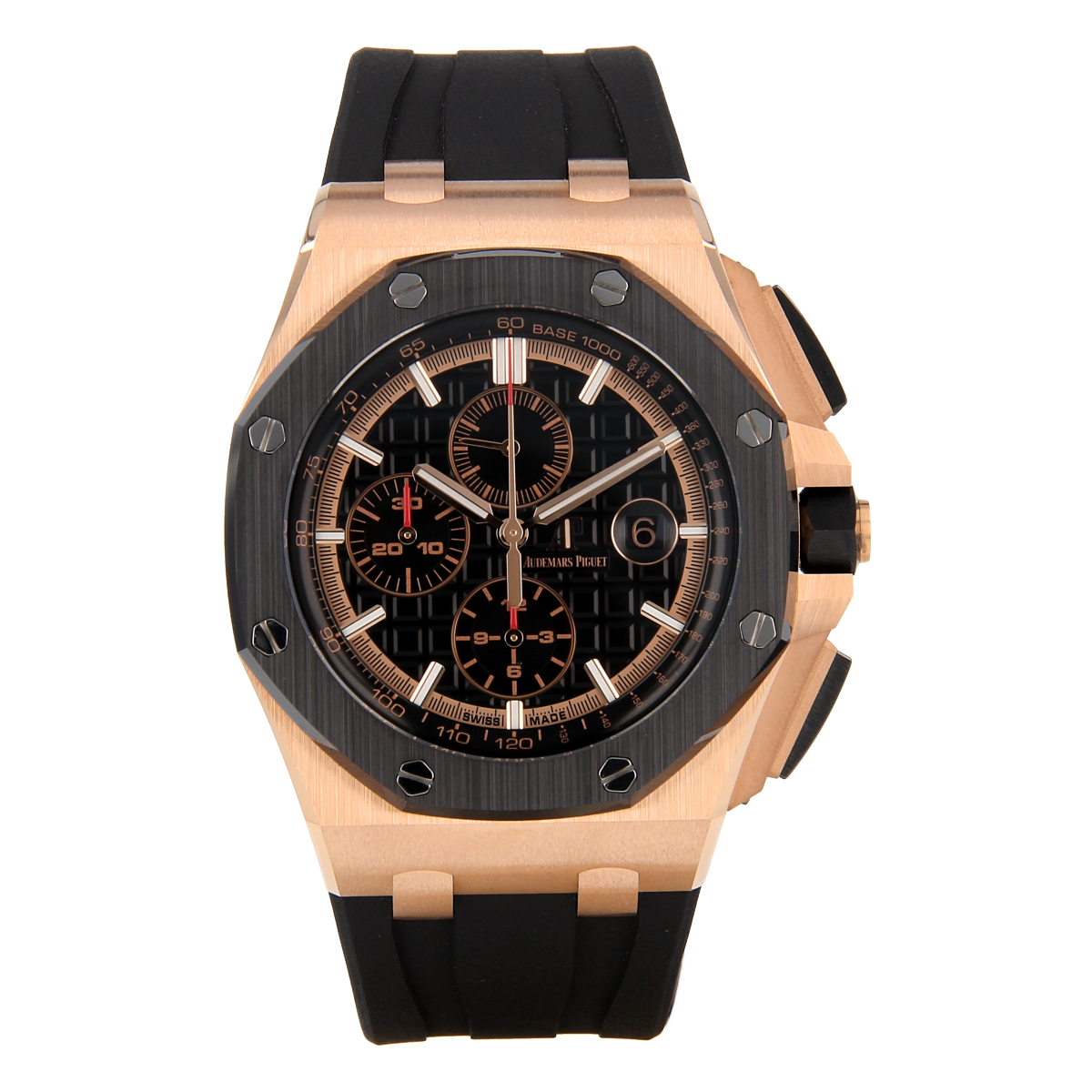AP Royal Oak Offshore 26401RO 44mm 18K Rose Gold Black Mega Tapisserie Dial