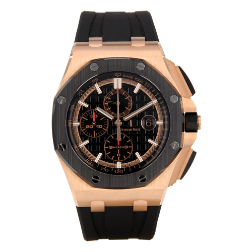 AP Royal Oak Offshore 26401RO 44mm 18K Rose Gold Black Mega Tapisserie Dial