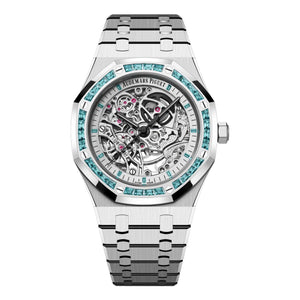 Audemars Piguet Royal Oak 15412BC.TO.1220BC.01 Double Balance Wheel Openworked Swiss Topaz Bezel 41MM White Gold
