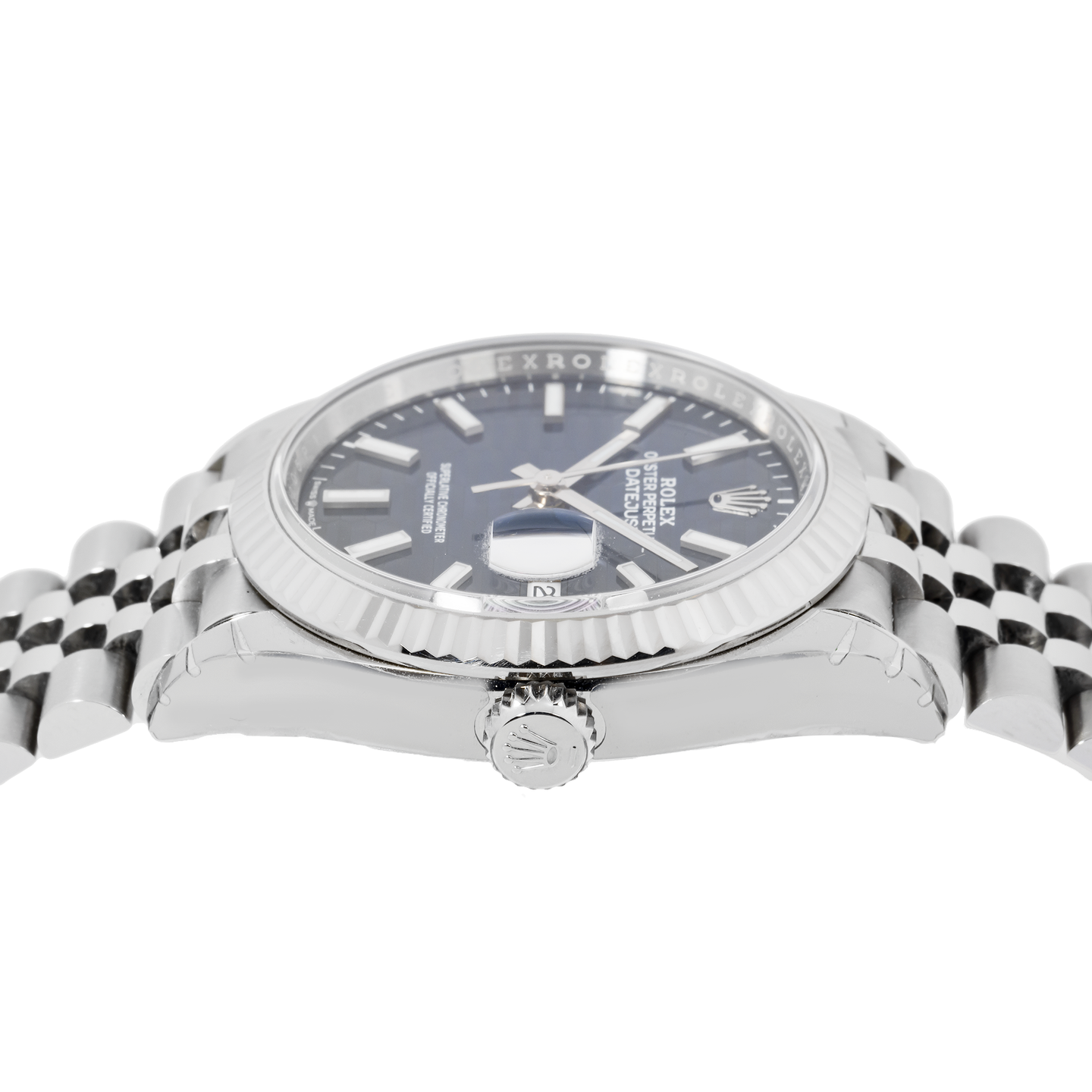 Rolex Datejust 36mm 126334 Blue Motif Dial on Jubilee bracelet with fluted bezel (White Gold).
