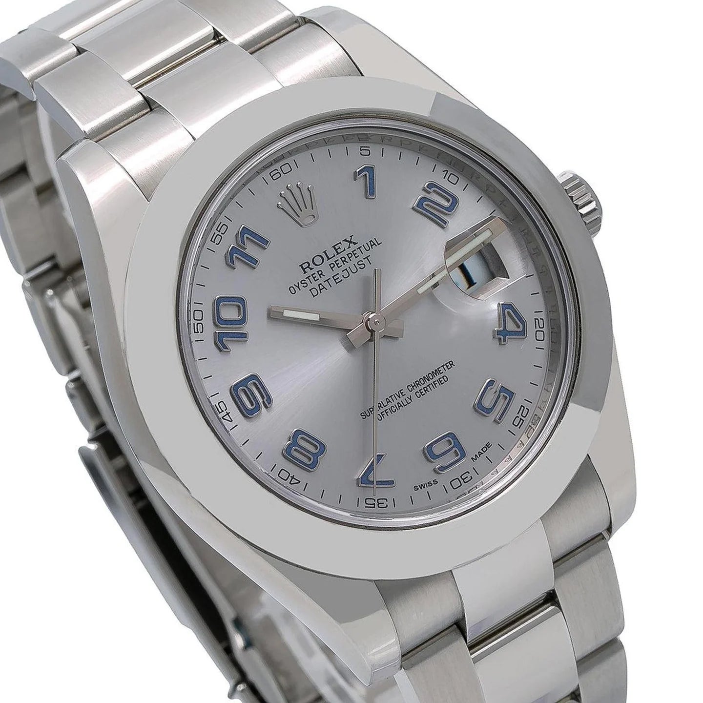 Rolex Datejust 41mm 116300 Silver Arabic Dial Smooth Bezel Oyster Bracelet