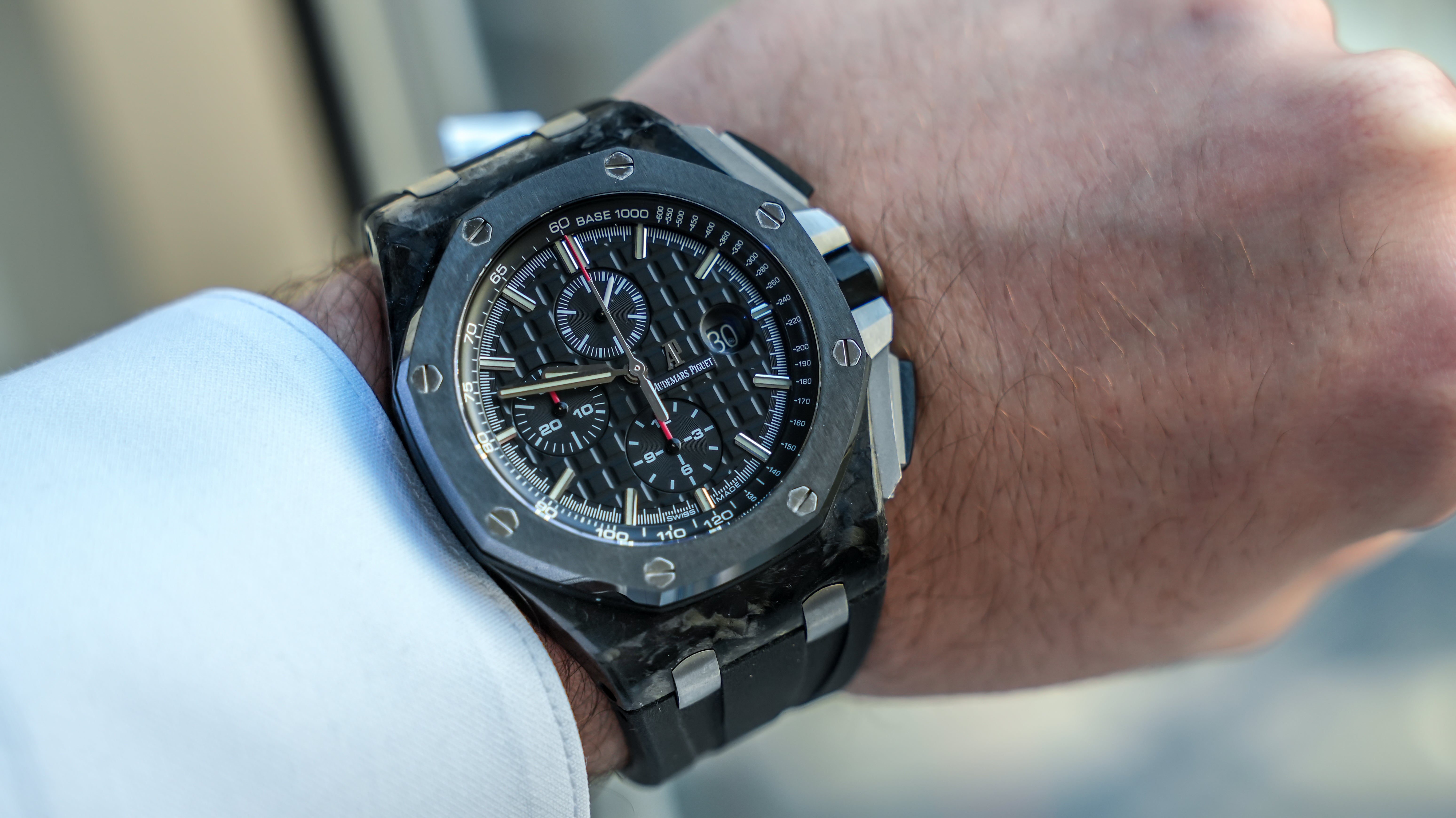Audemars Piguet Royal Oak Offshore – 26400AU.OO.A002CA.01 Chronograph Black Carbon, Forged Carbon Case with Ceramic Bezel, Rubber Strap