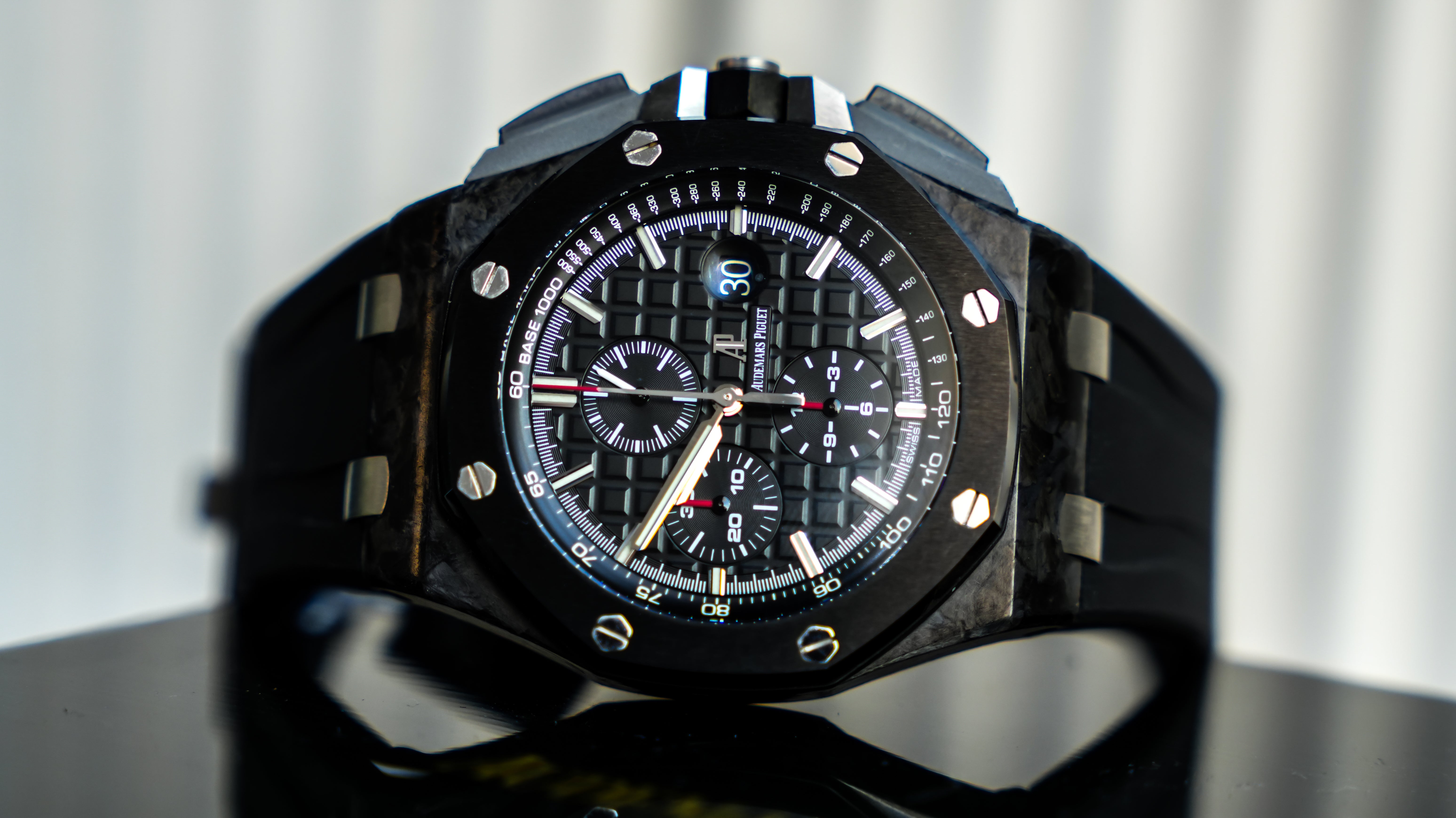 Audemars Piguet Royal Oak Offshore – 26400AU.OO.A002CA.01 Chronograph Black Carbon, Forged Carbon Case with Ceramic Bezel, Rubber Strap