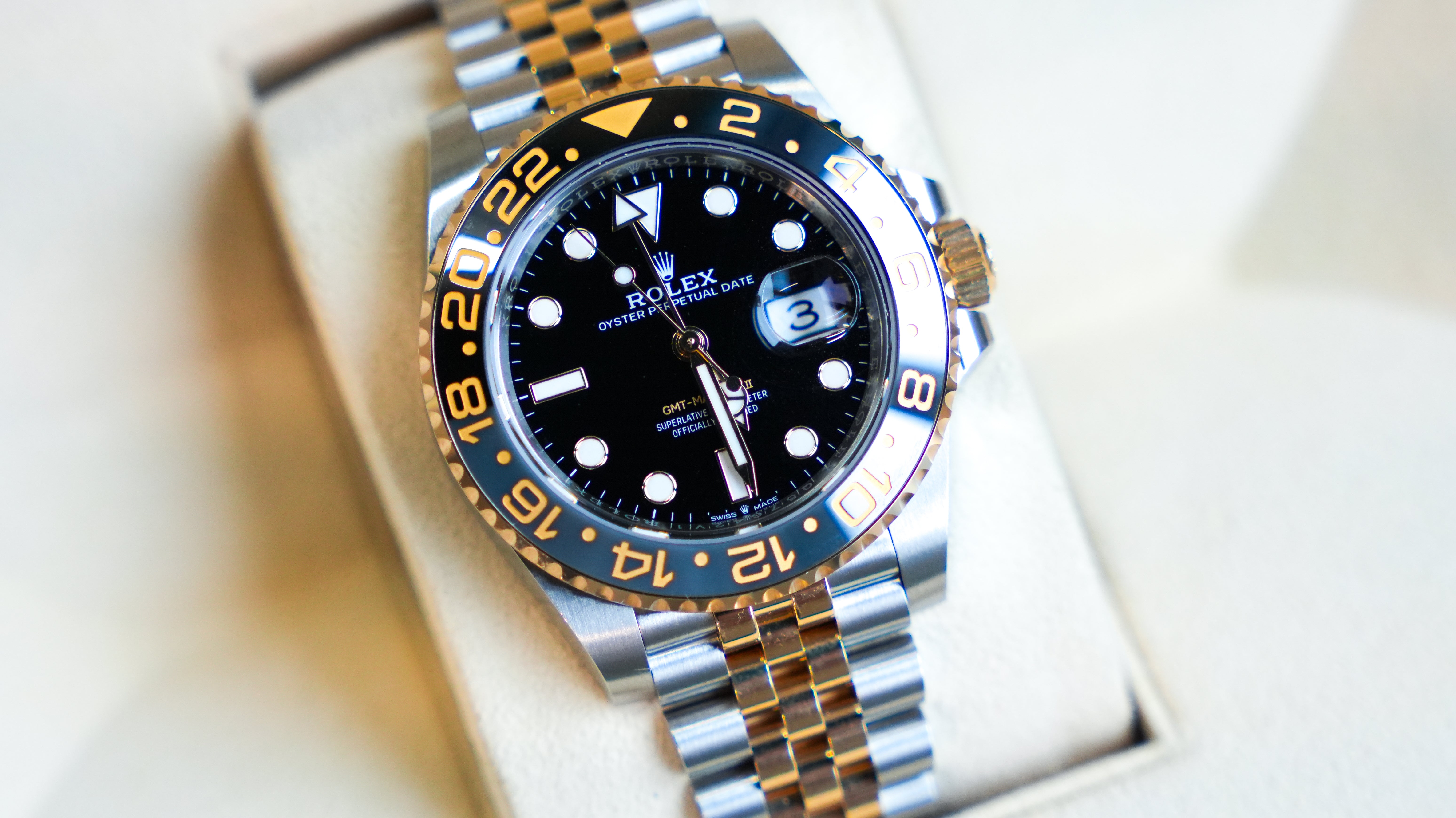 Rolex GMT-Master II 126713GRNR – 40mm Black Dial with Stainless Steel & Yellow Gold Jubilee Bracelet (Year 2023 to 2025)-Rolex-JD Watches NY