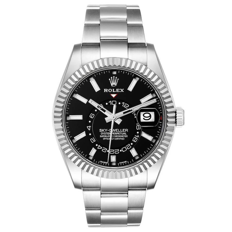 Rolex Sky Dweller Stainless Steel Oyster Bracelet Black Dial 326934