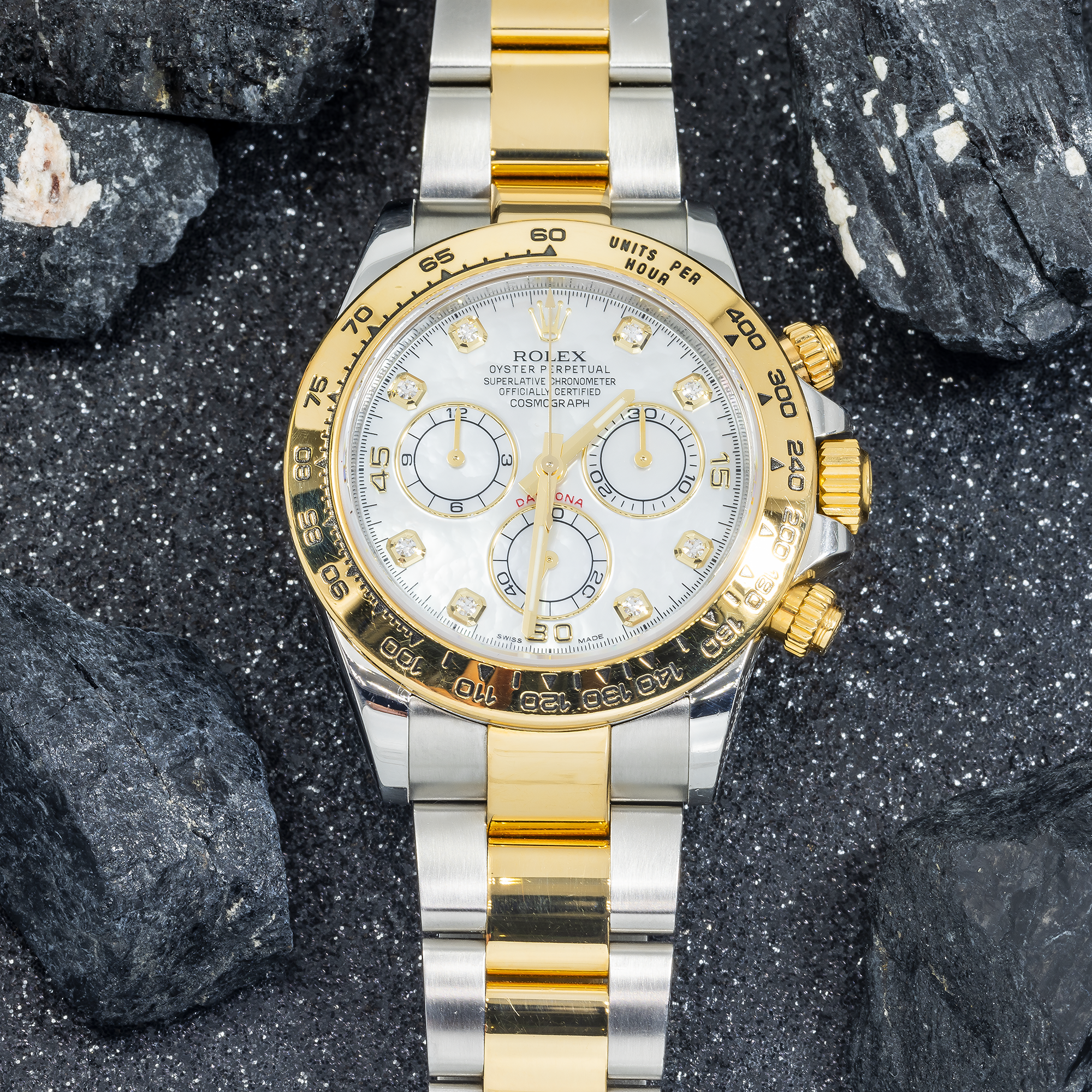Rolex Daytona 116503 – Two-Tone 18k Yellow Gold & Stainless Steel Mother of Pearl Diamond Dial