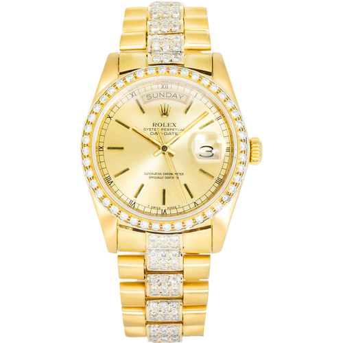 Rolex Day-Date 18038 with Custom Diamond Bezel & Bracelet