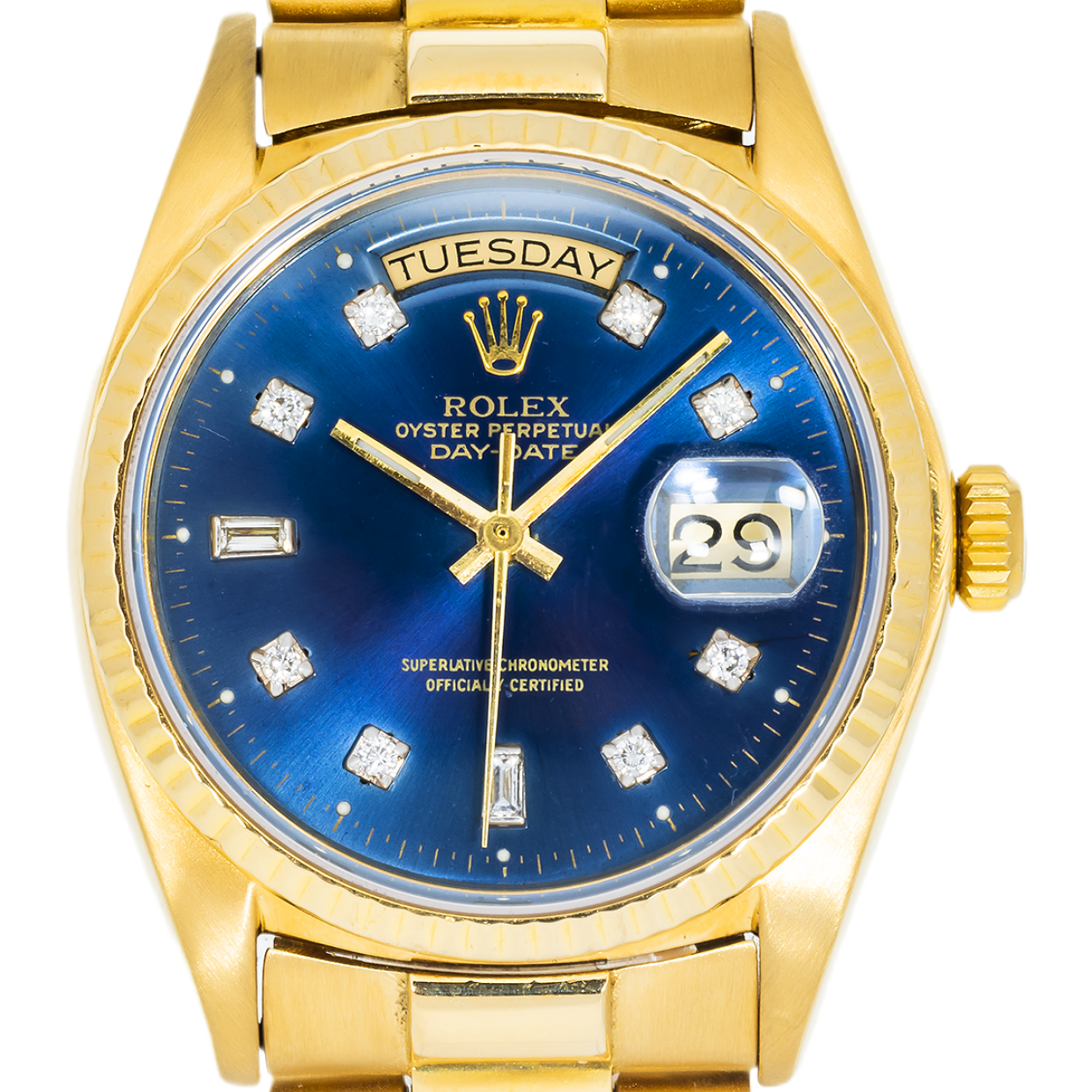 Rolex Day-Date 18038 with Custom Blue Diamond Dial