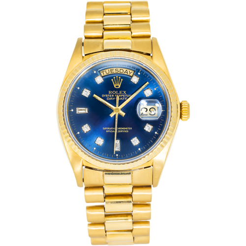 Rolex Day-Date 18038 with Custom Blue Diamond Dial