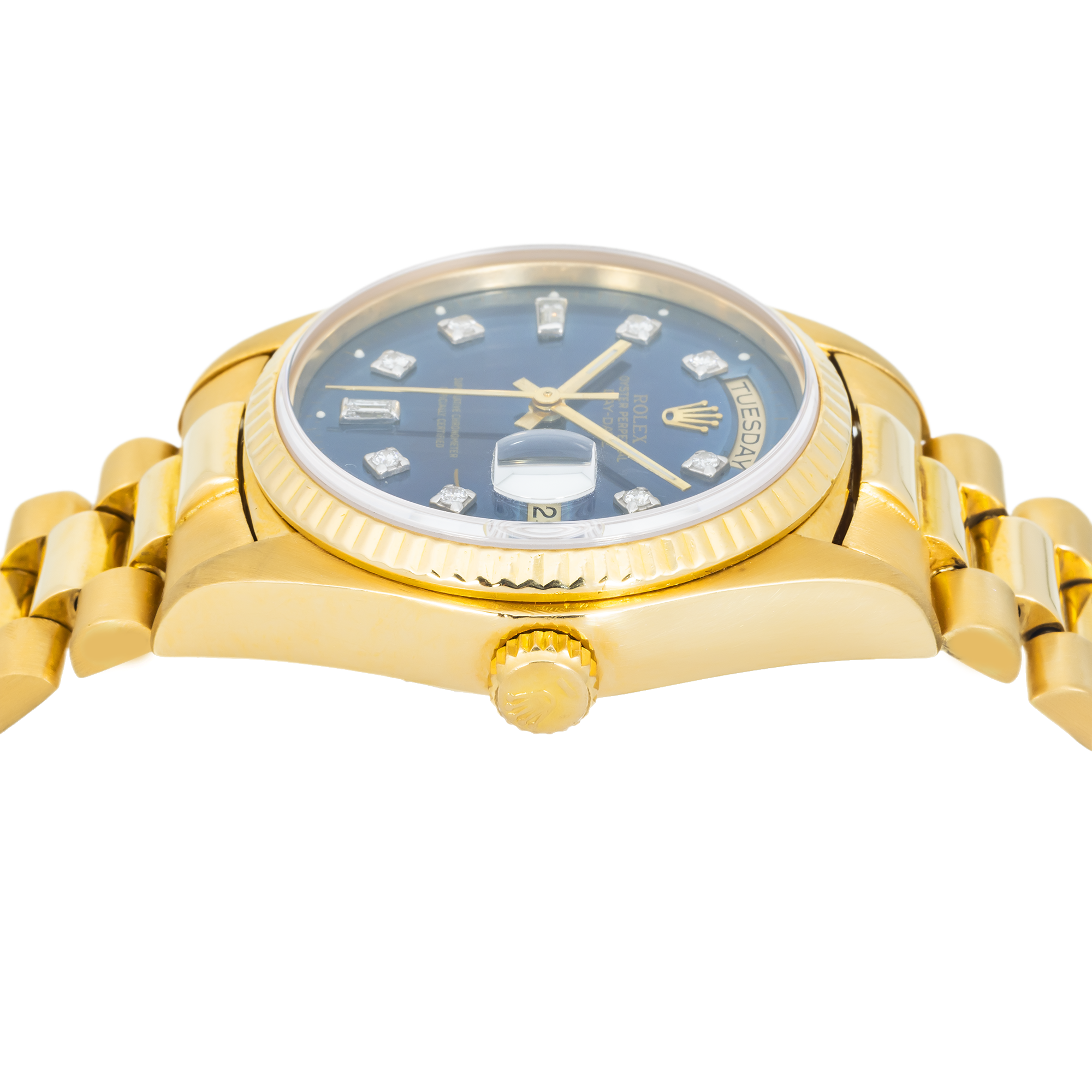 Rolex Day-Date 18038 with Custom Blue Diamond Dial