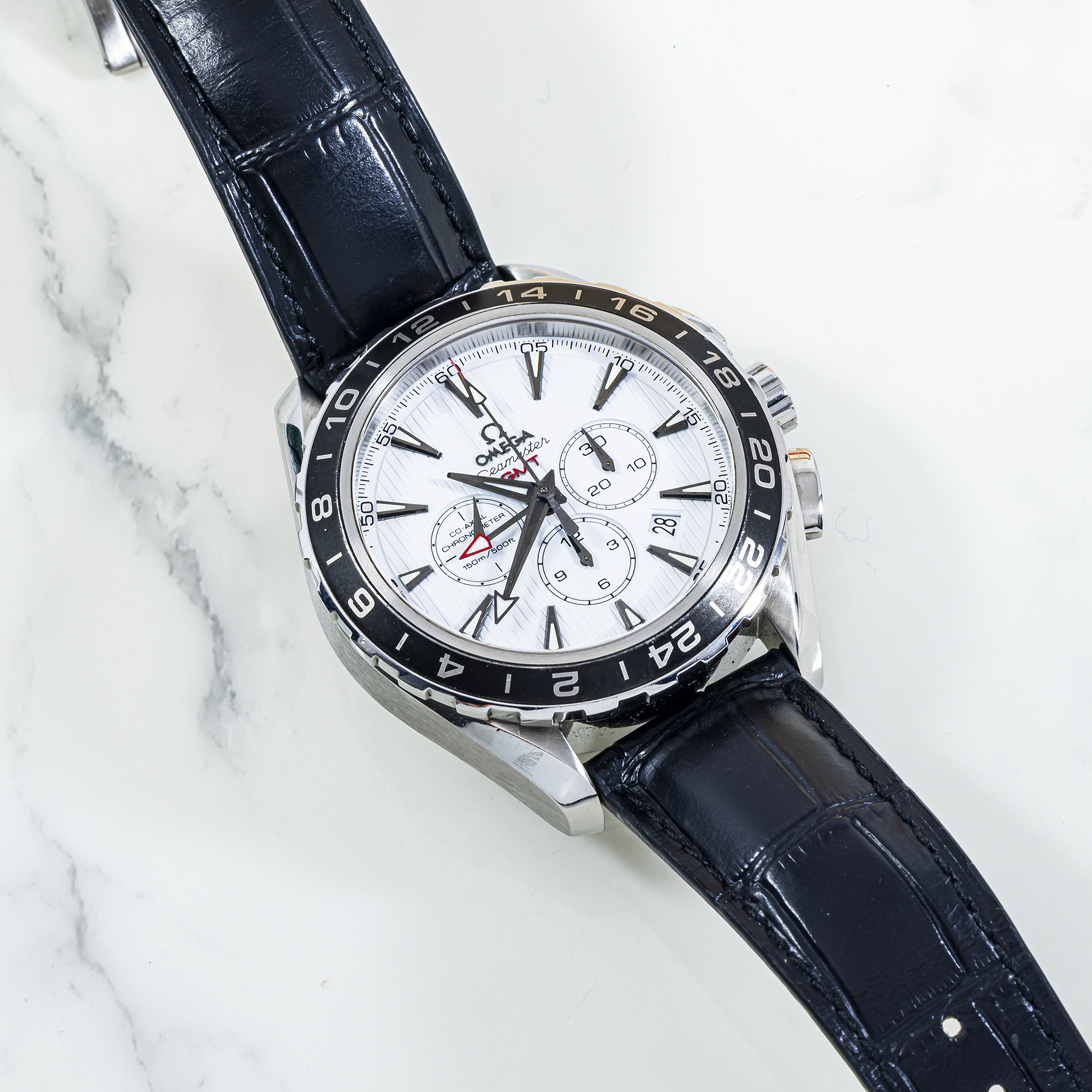 Omega Seamaster Planet Ocean 600M Chronograph White Dial Black Leather Strap – Ref. 231.13.44.45.04.001