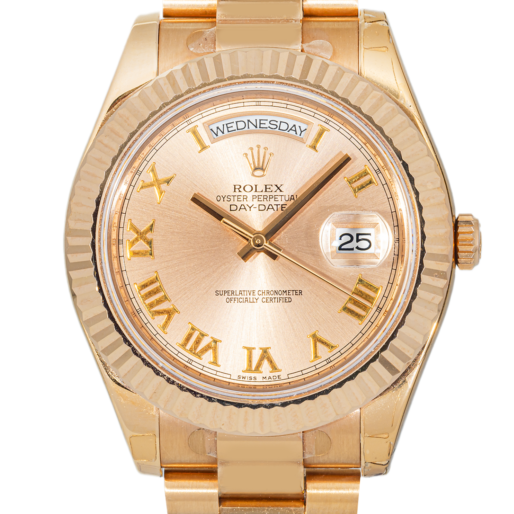 Rolex Day-Date II 218235 41mm Everose Gold Pink Roman Dial President Bracelet