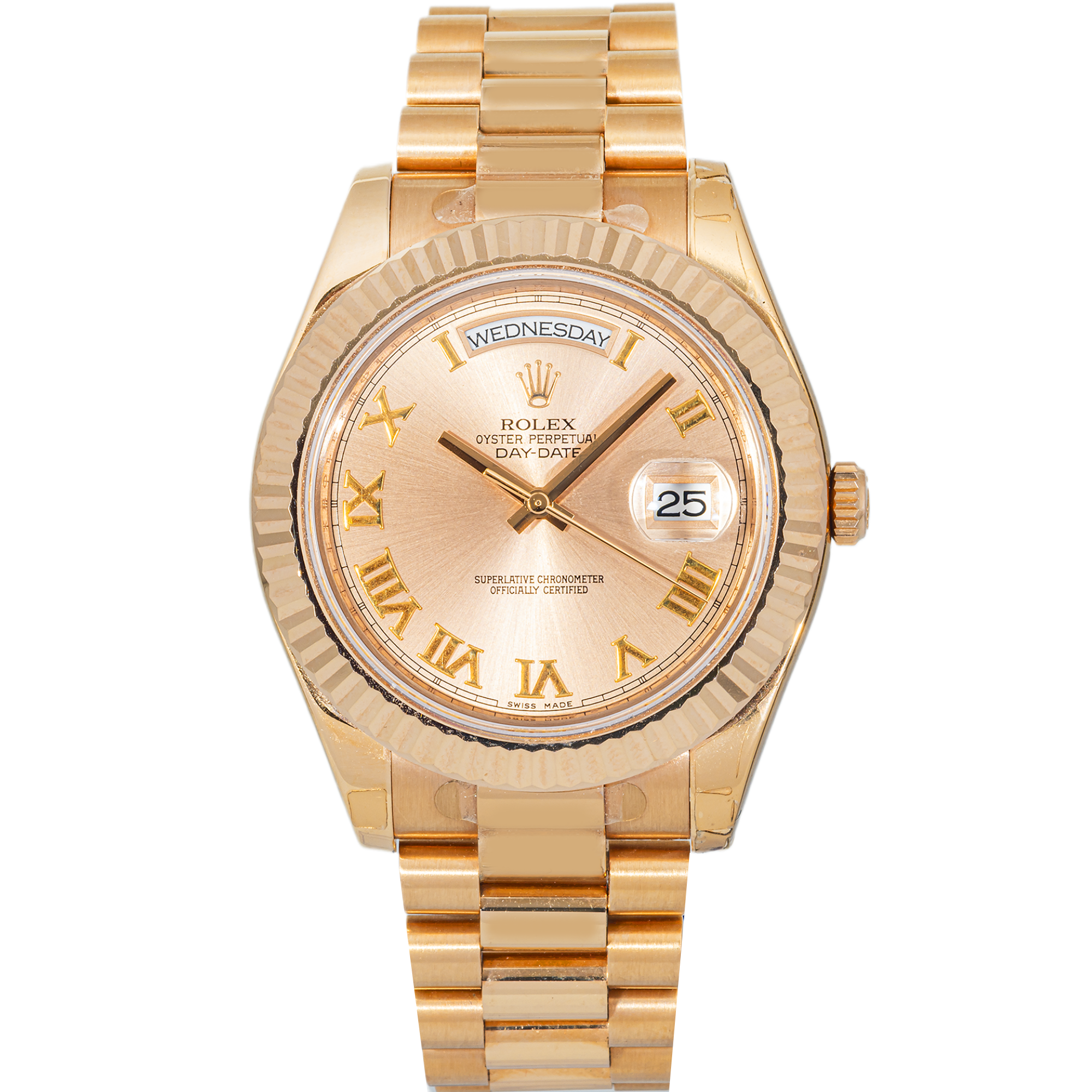 Rolex Day-Date II 218235 41mm Everose Gold Pink Roman Dial President Bracelet