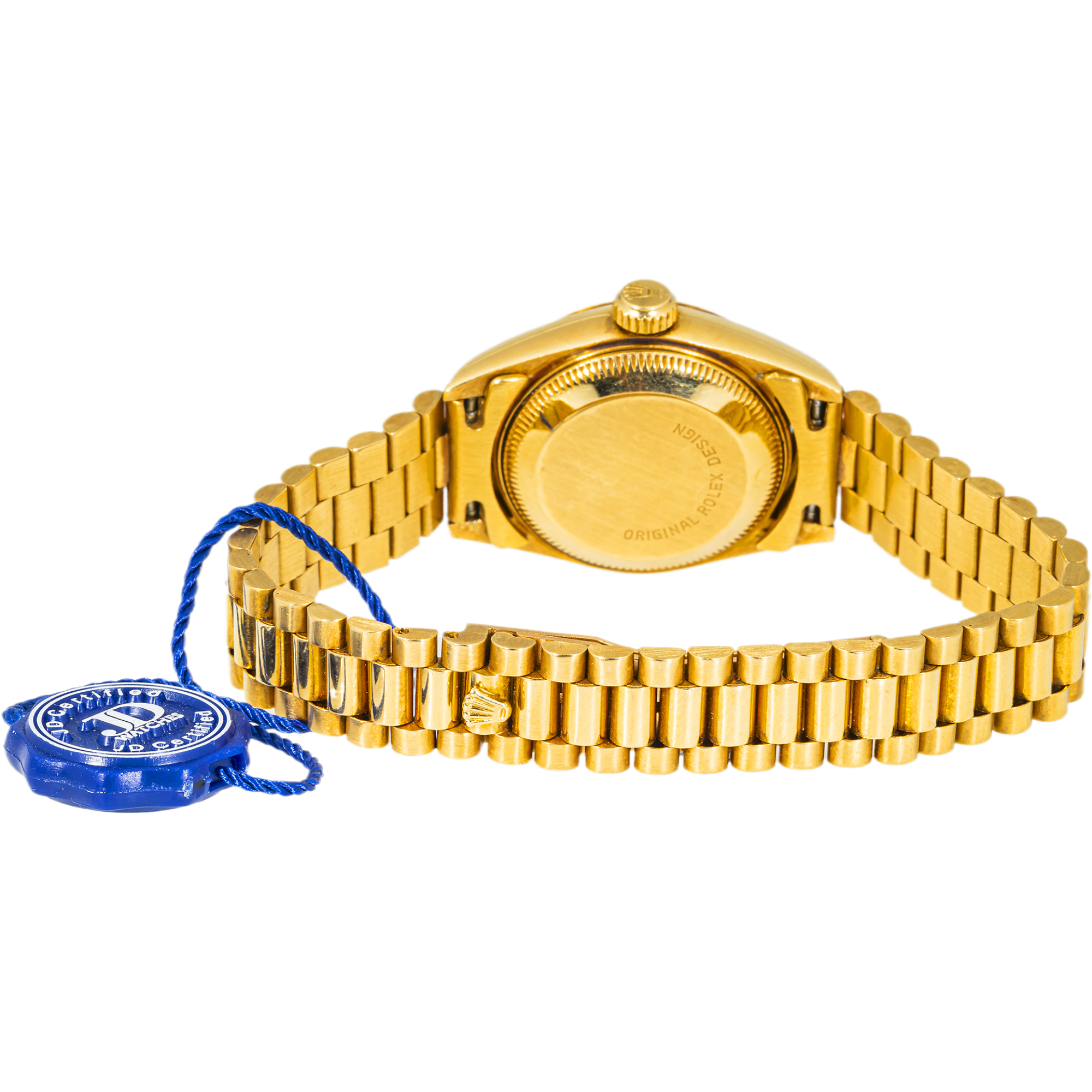 Rolex Datejust 26mm 69178 Black Gradient Blue Diamond Dial 18K Yellow Gold President Bracelet