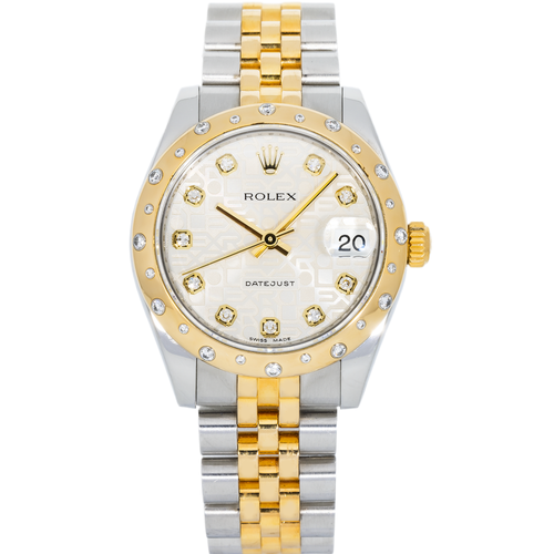 Rolex Datejust 31 mm 178343 – Yellow Gold & Steel Ivory Jubilee Diamond Dial with Factory Diamond Domed Bezel