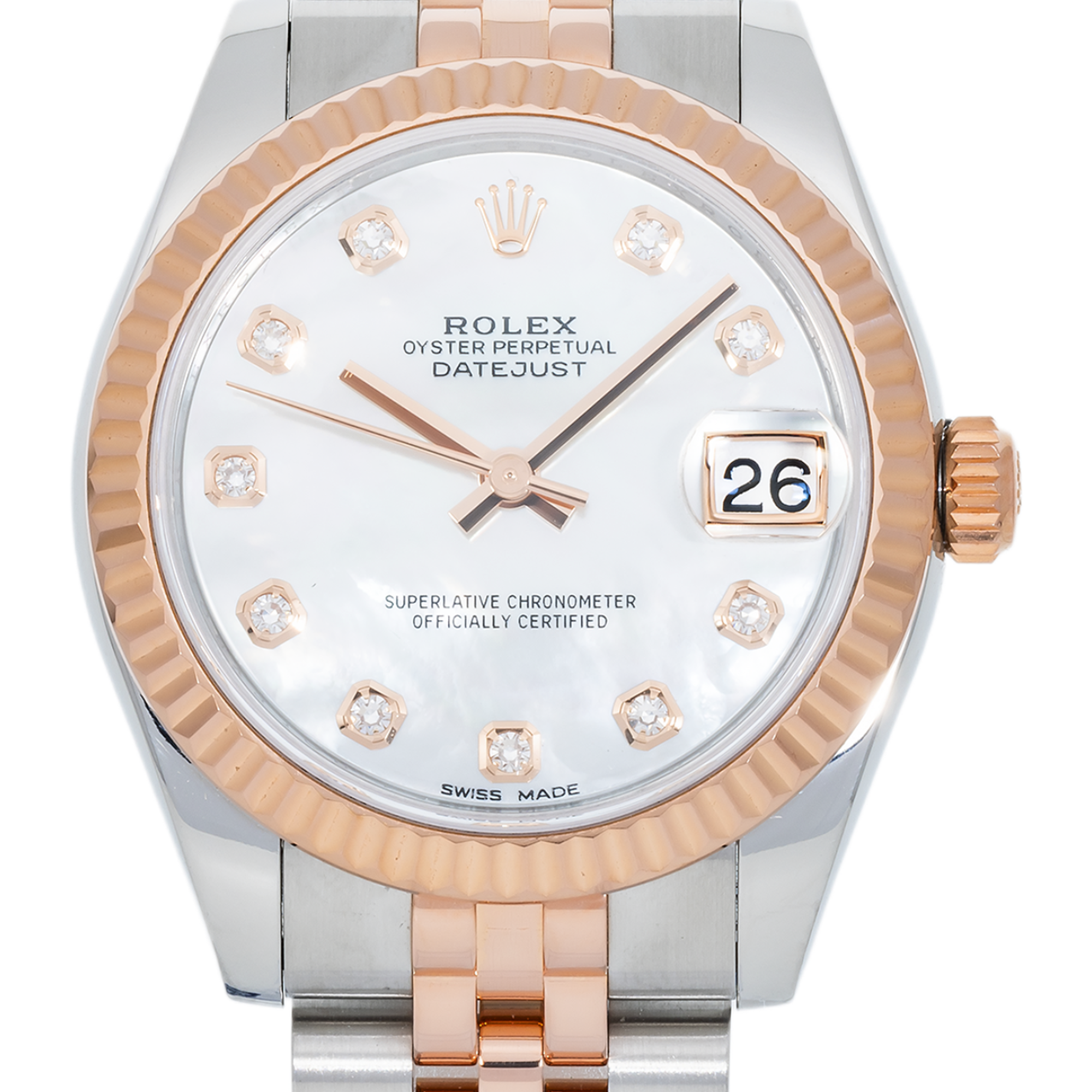 Rolex Datejust 31 mm 178271 Mother of Pearl Dial – Everose Gold & Stainless Steel Jubilee Bracelet