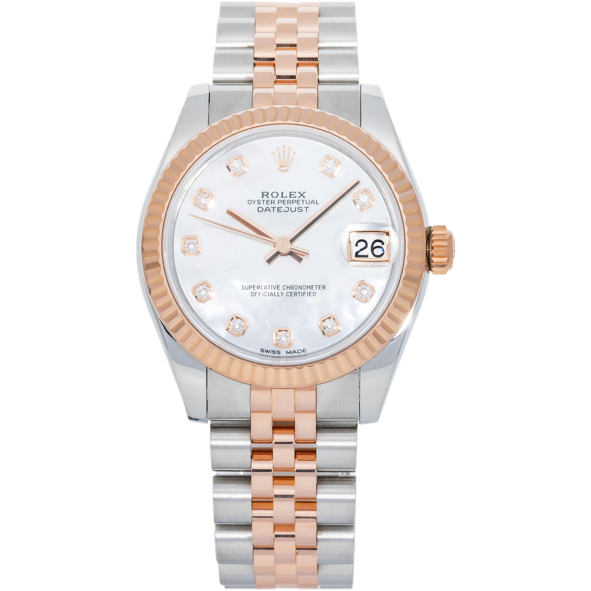 Rolex Datejust 31 mm 178271 Mother of Pearl Dial – Everose Gold & Stainless Steel Jubilee Bracelet