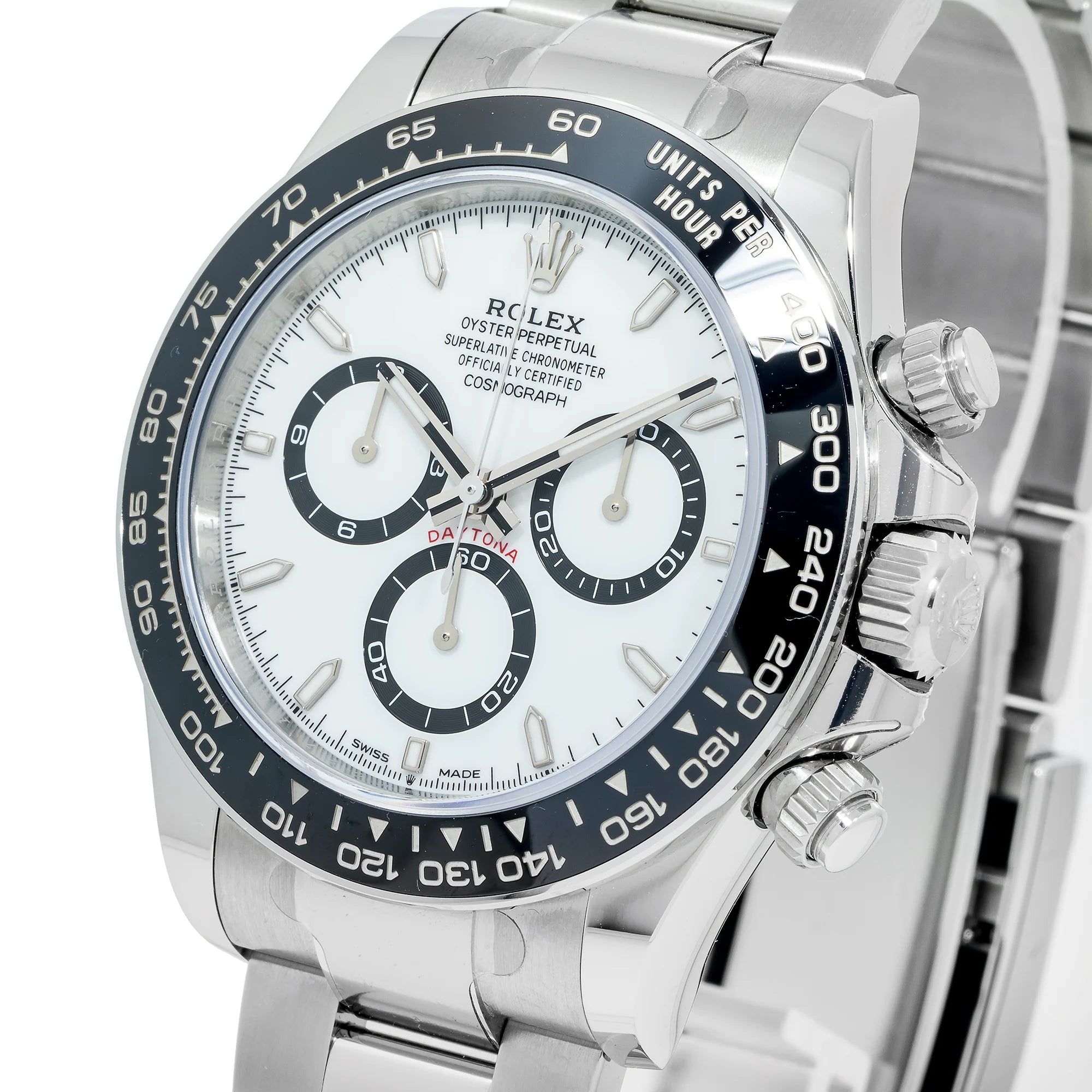 Rolex Cosmograph Daytona 126500LN “Panda” White Dial Black Cerachrom Bezel 40mm Oystersteel Chronograph