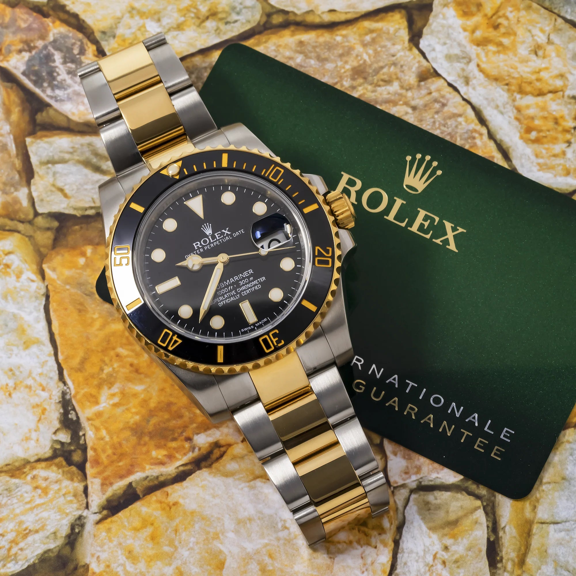 Rolex Submariner 40MM Two Tone Watch Black Ceramic Bezel Blue Dial 116613LN