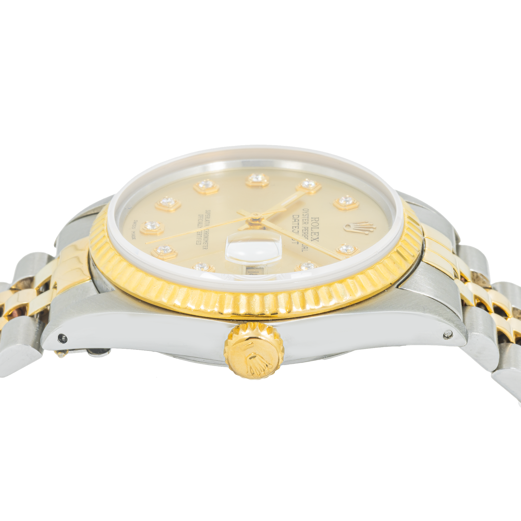 Rolex Men's Datejust 16013 Champagne Diamond Dial – Stainless Steel & 18k Yellow Gold – 36mm (Between 1977 & 1988)