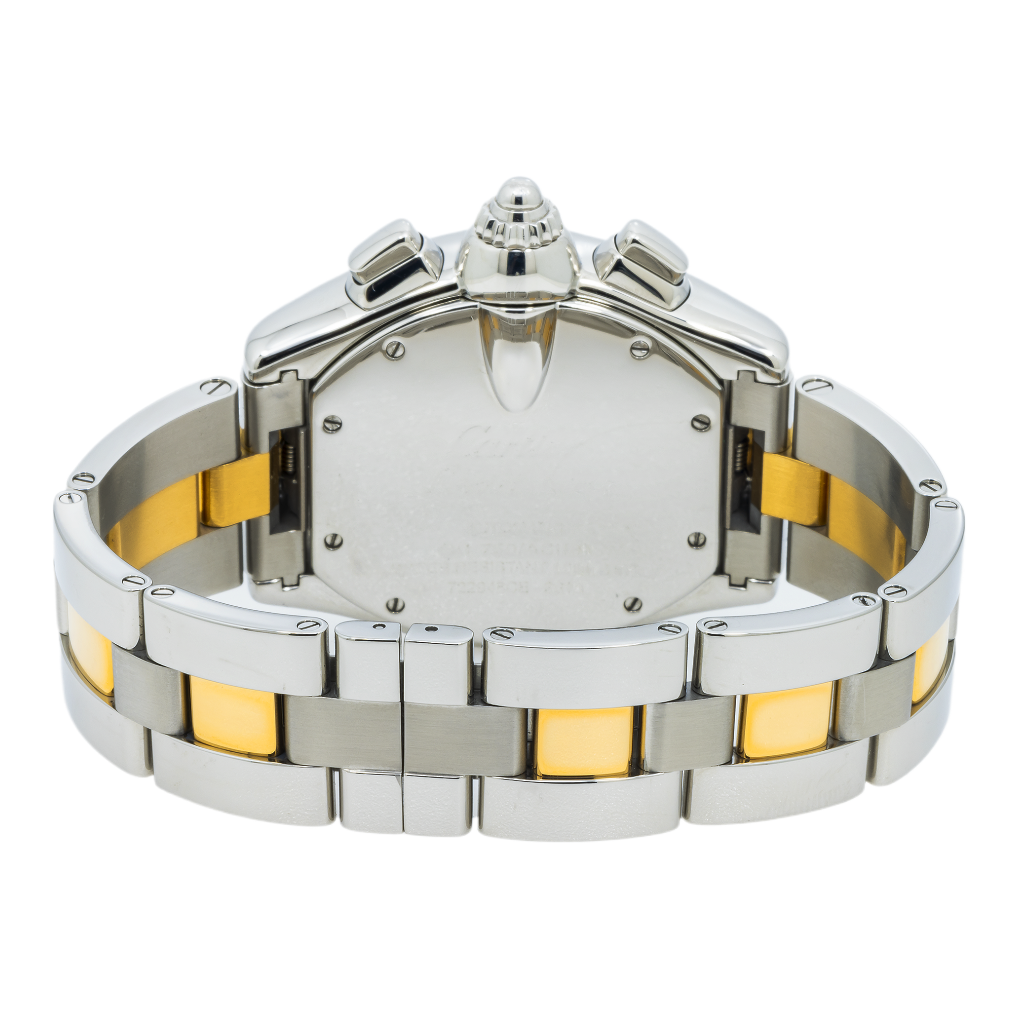 Cartier Roadster Chronograph Steel Yellow Gold Mens Watch W62027Z1