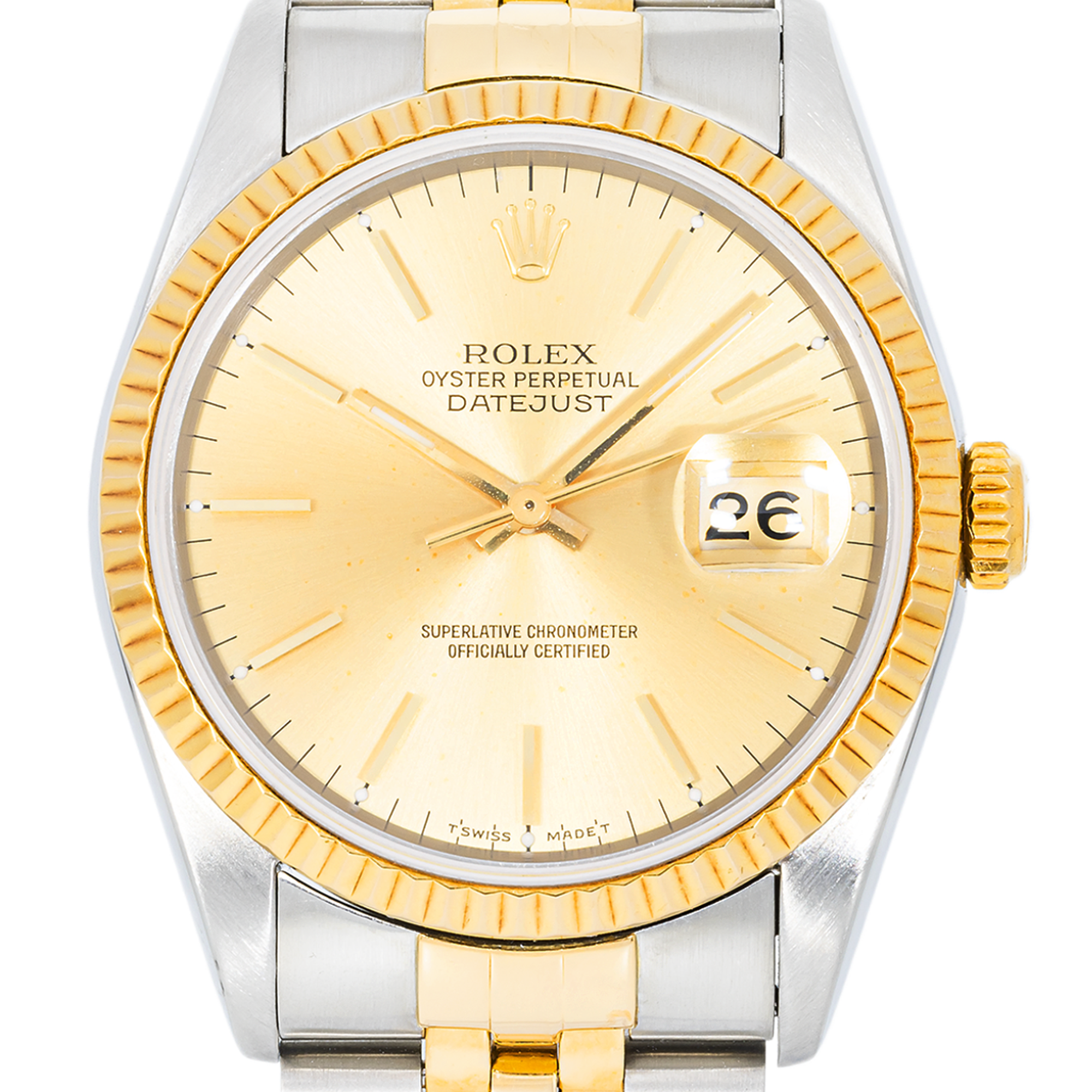 Rolex Datejust 16233 Stainless Steel & 18k Gold – Champagne Dial – 36mm