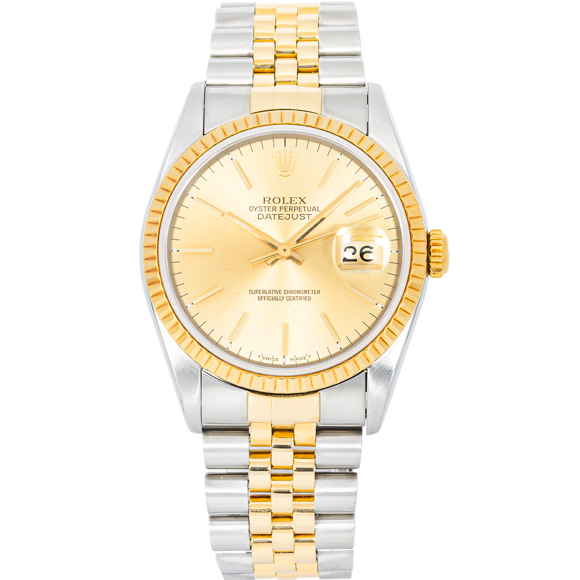Rolex Datejust 16233 Stainless Steel & 18k Gold – Champagne Dial – 36mm