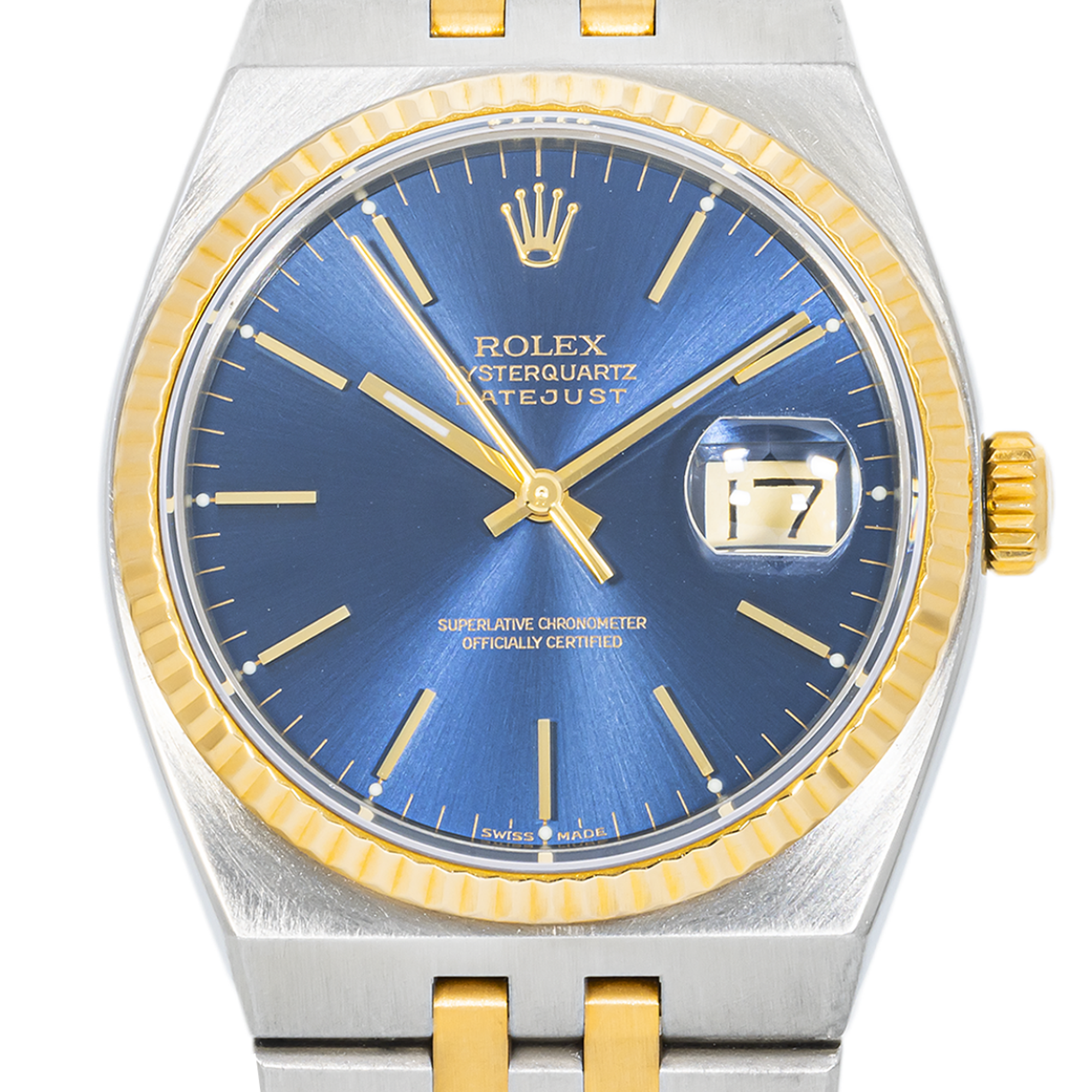 Rolex Oysterquartz Datejust 17013 – Blue Dial – Two-Tone 36mm