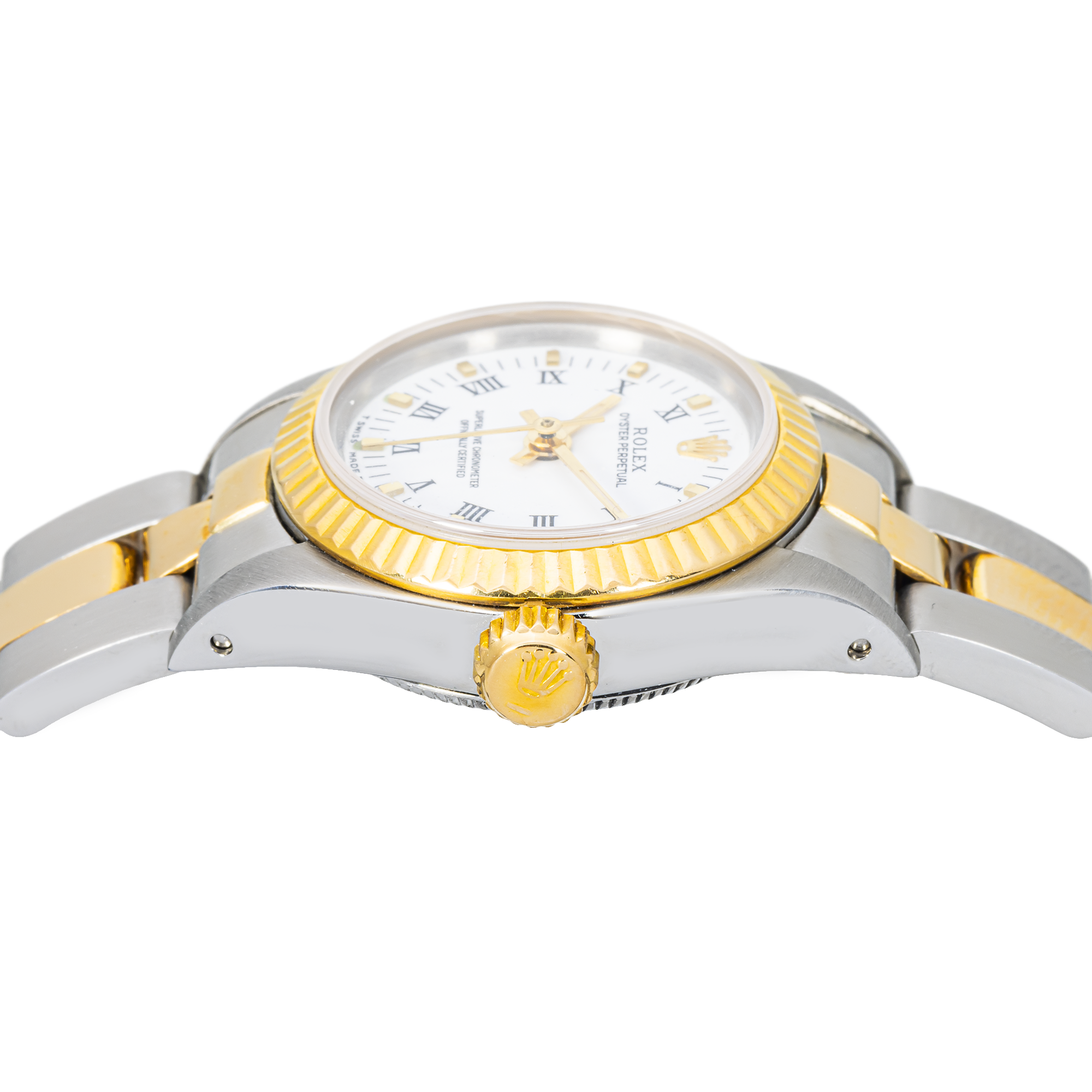 Rolex Datejust 69173 – Two-Tone 26mm – White Roman Dial – Oyster Bracelet