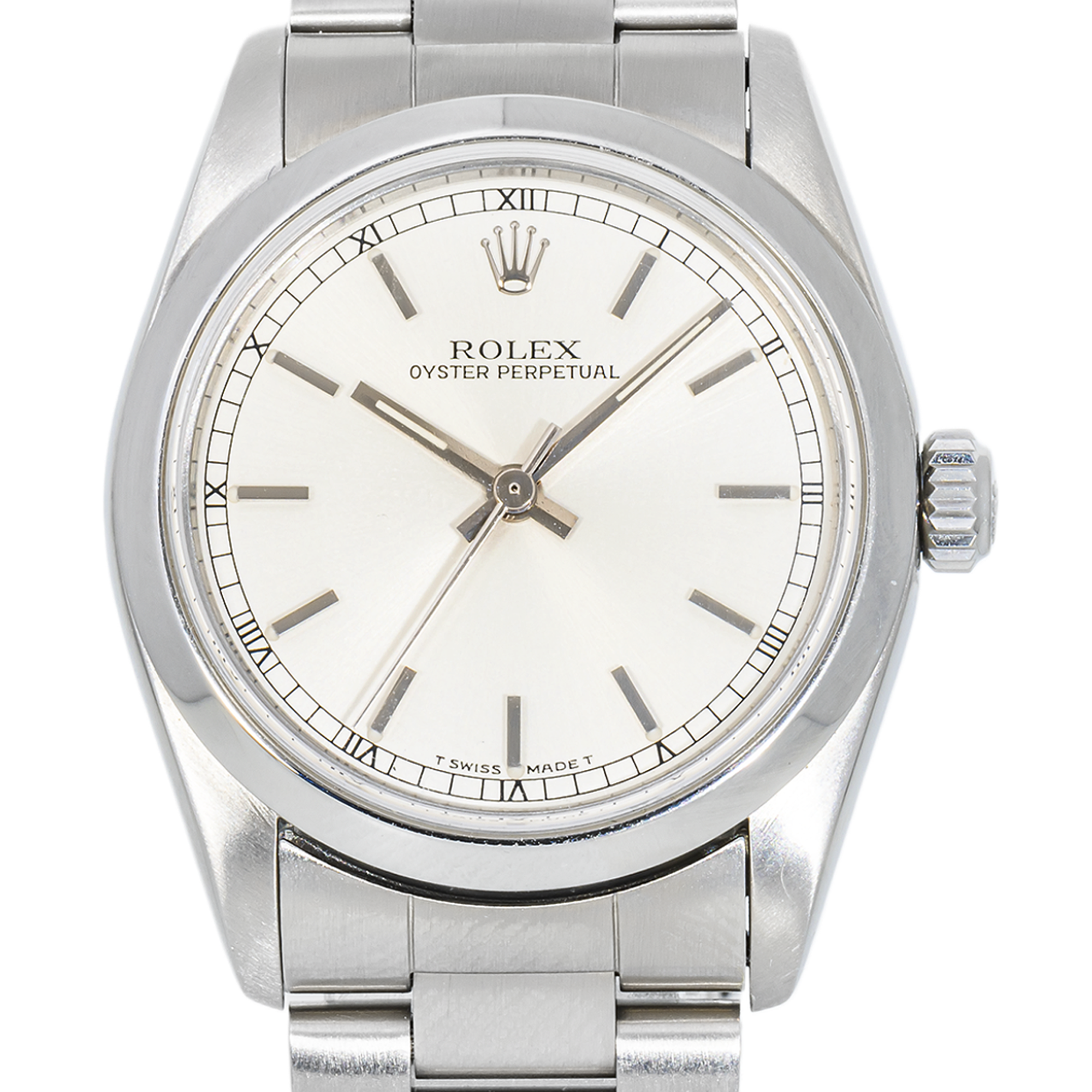 Rolex Oyster Perpetual 67489 with Silver Dial and Oyster Bracelet