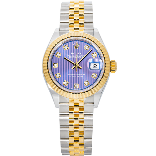 Rolex Lady-Datejust 28mm 279173 – Two-Tone Stainless Steel & 18k Yellow Gold • Purple Tapestry Diamond Dial • Jubilee Bracelet