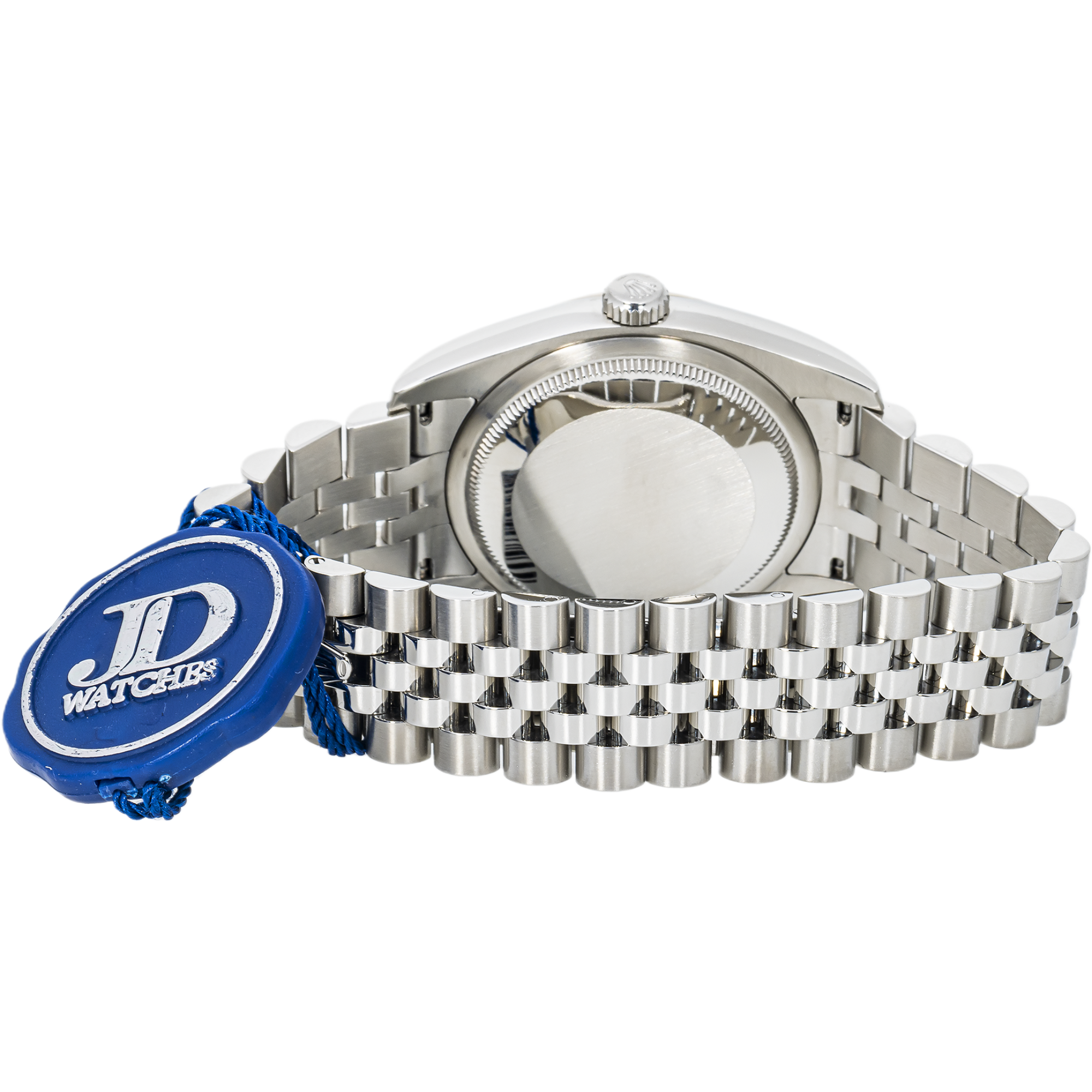 Rolex Datejust 116234 36mm – Silver Diamond Dial & 18K White Gold Fluted Bezel