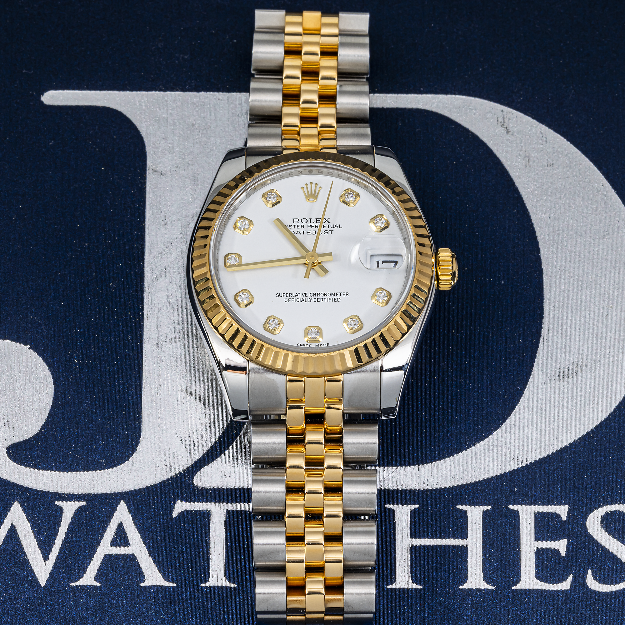Rolex Datejust 178273 31mm – Two-Tone Yellow Gold, Silver Diamond Dial