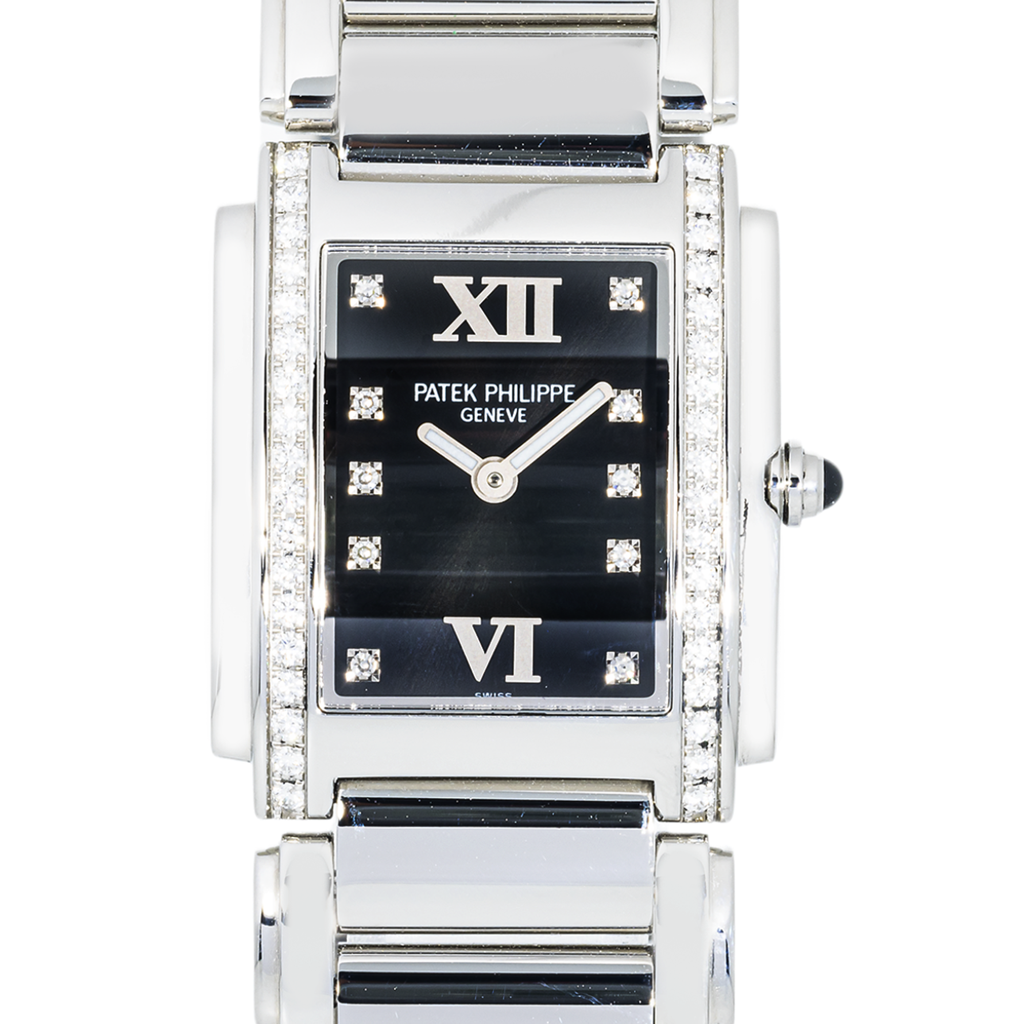 Patek Philippe Twenty4 4910 — Ladies Stainless Steel Diamond Quartz Watch