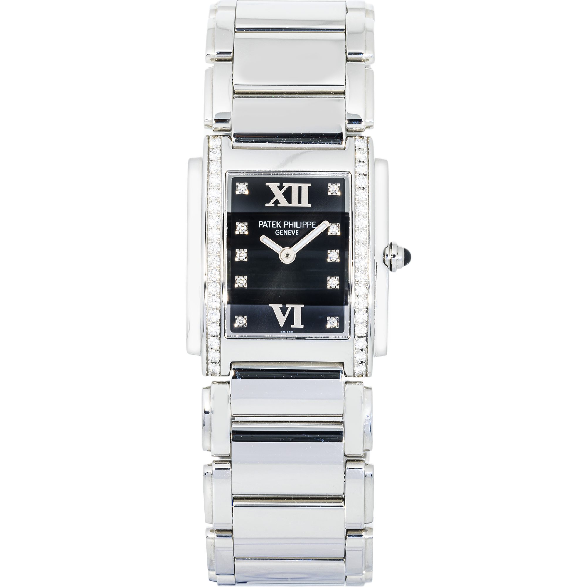 Patek Philippe Twenty4 4910 — Ladies Stainless Steel Diamond Quartz Watch
