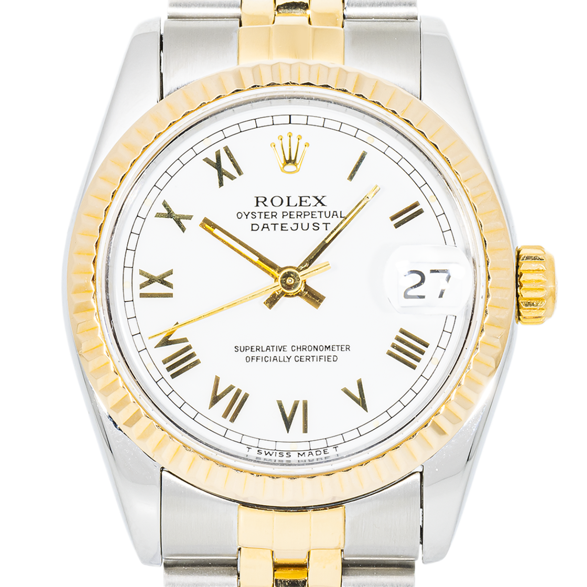 Rolex Datejust 68273 Two-Tone 31mm White Roman Dial – Jubilee Bracelet