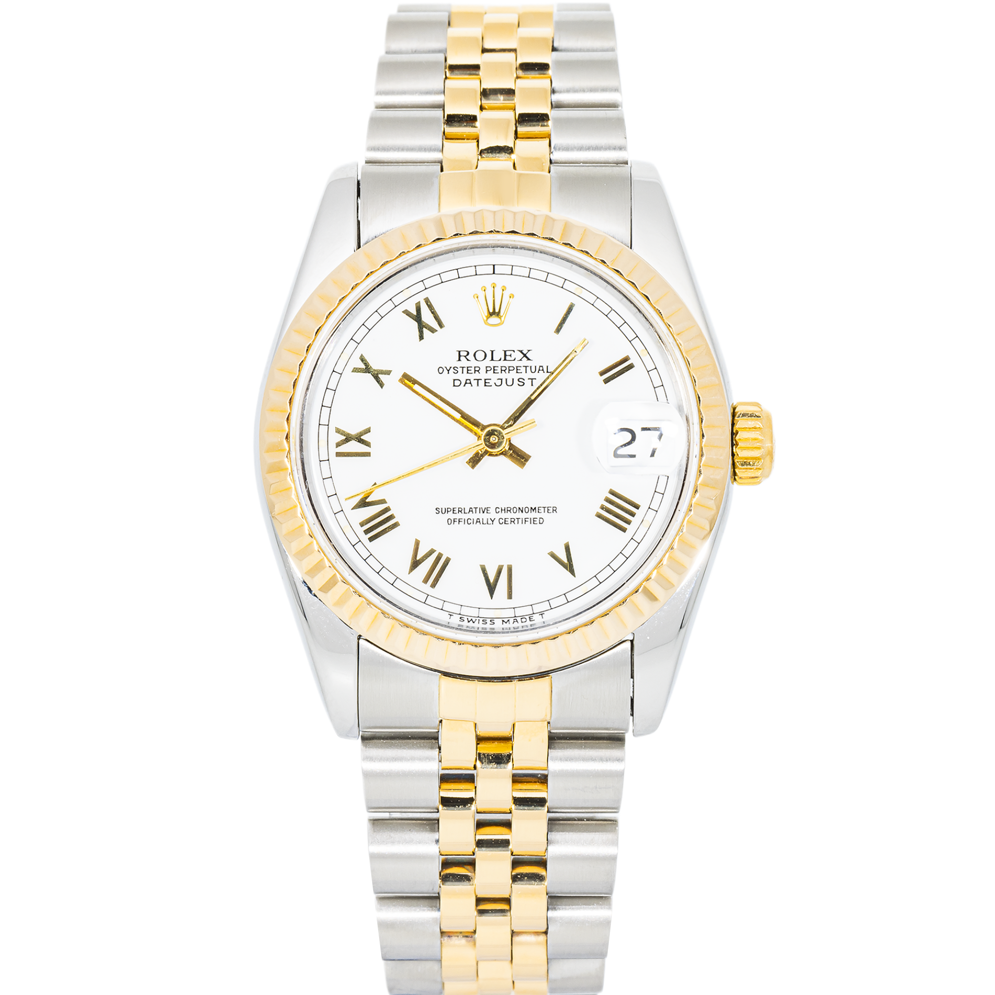 Rolex Datejust 68273 Two-Tone 31mm White Roman Dial – Jubilee Bracelet